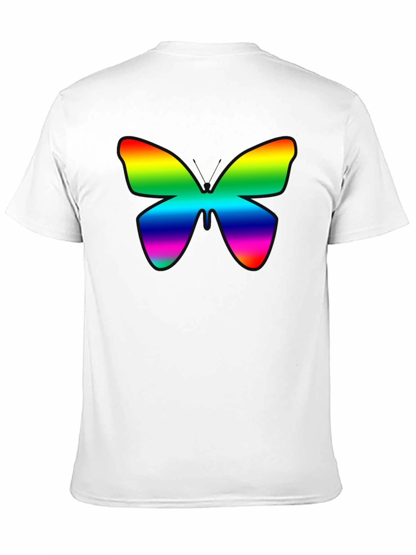 Black Rainbow Butterfly Graphic Black T-Shirt view 11