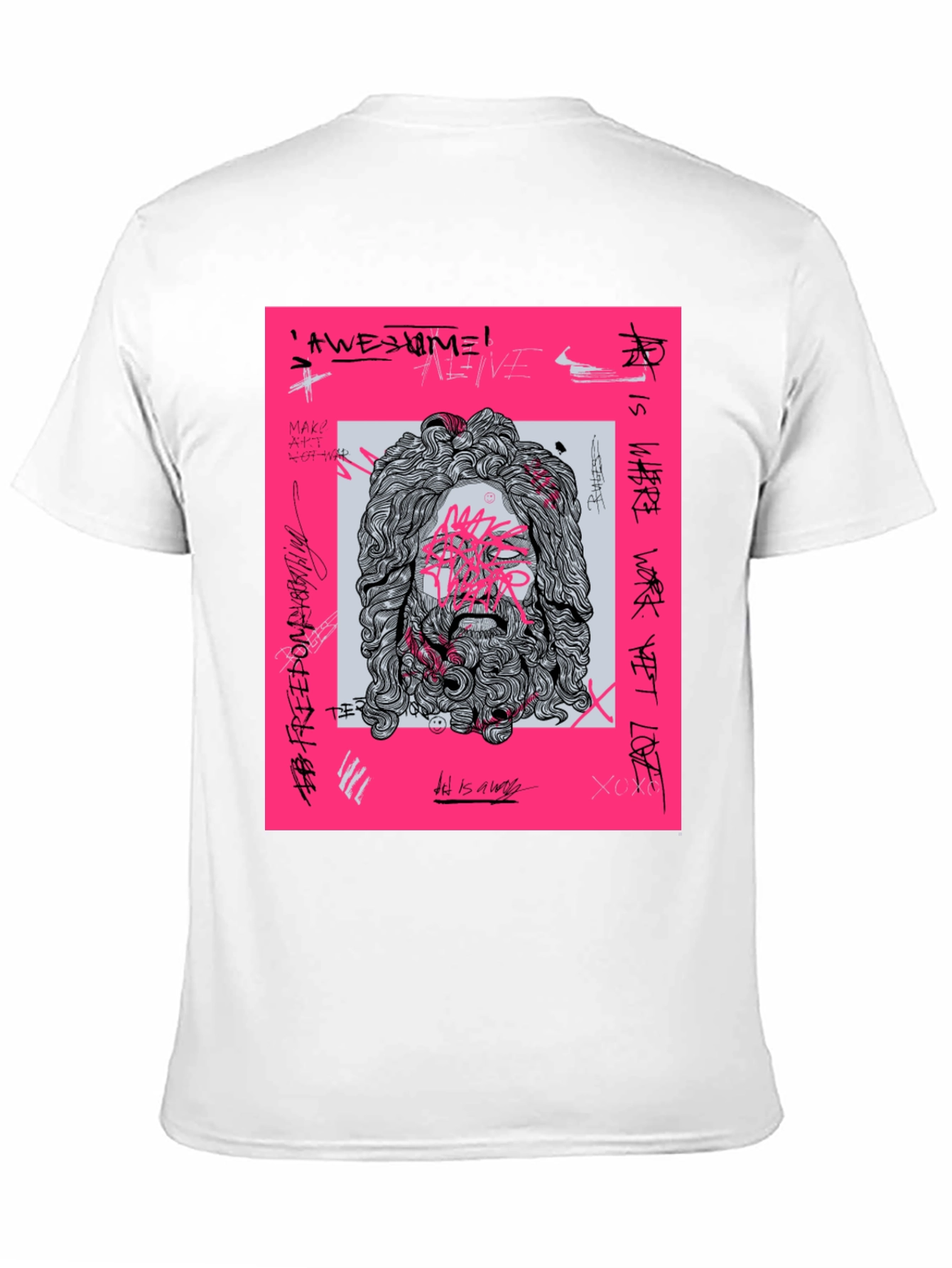 Black Abstract Art Graphic Print Tee view 11