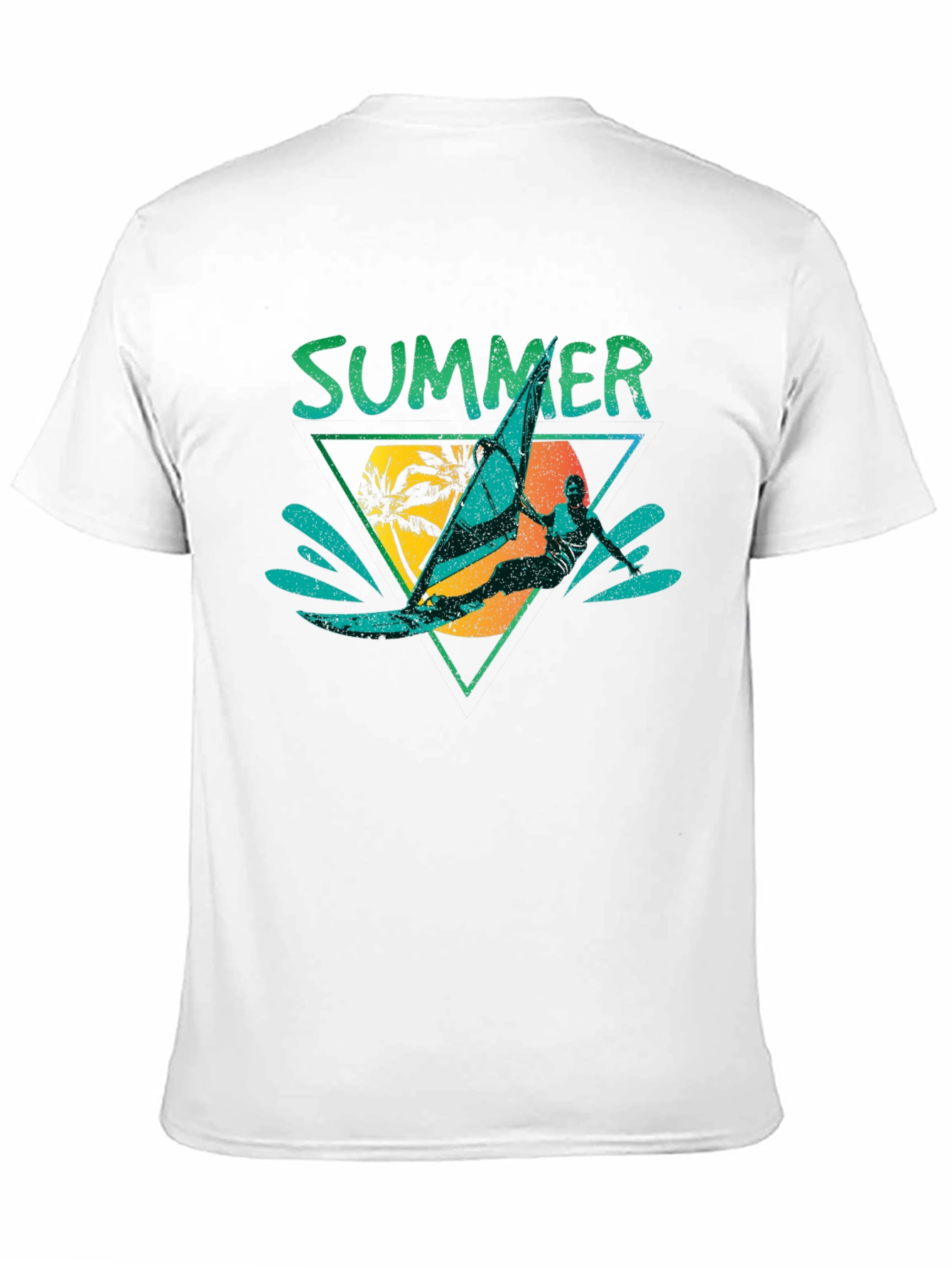 Black Summer Windsurfer Graphic T-Shirt view 11