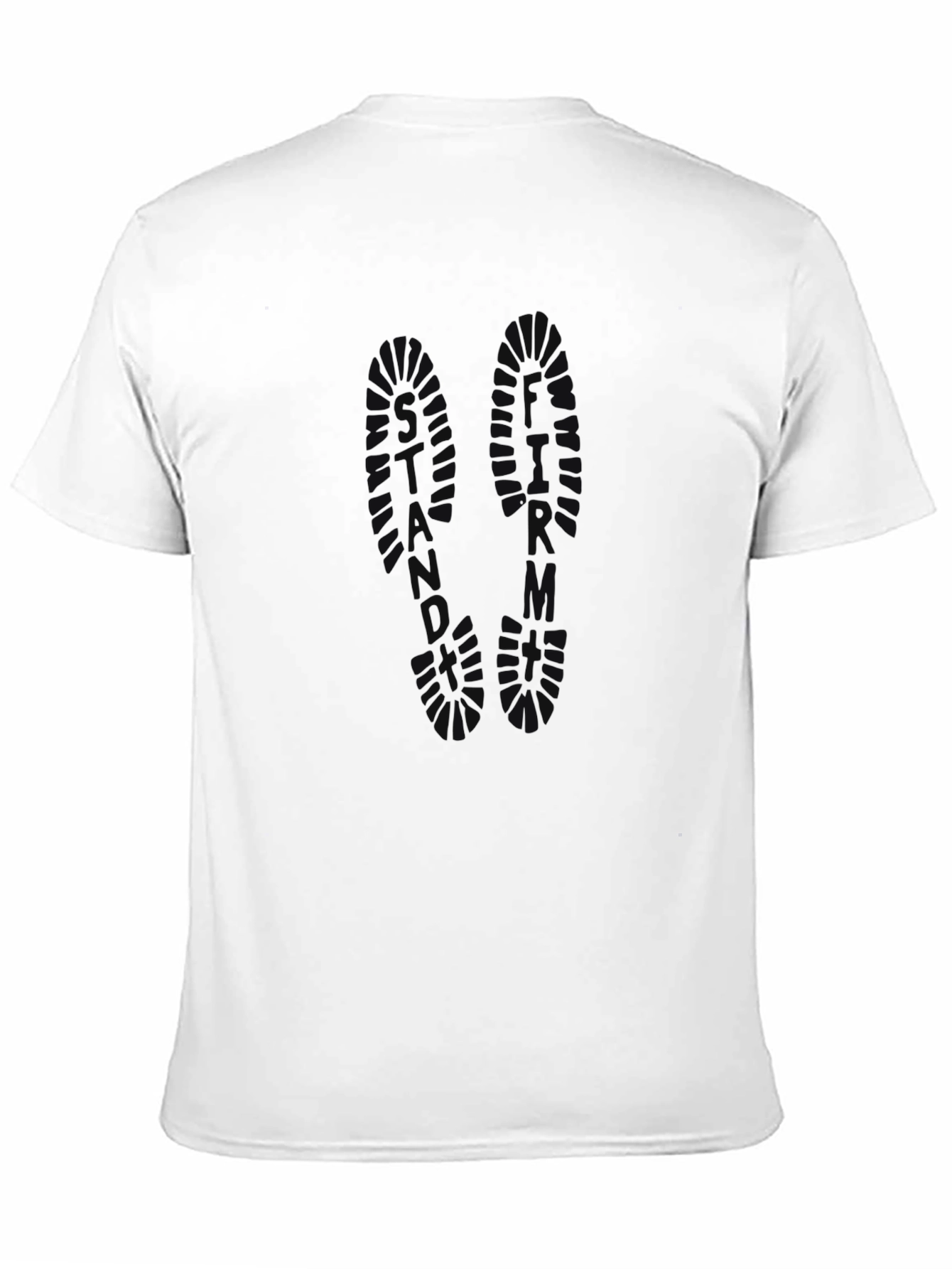 Black Black Crew Neck T-Shirt with Shoe Print view 11