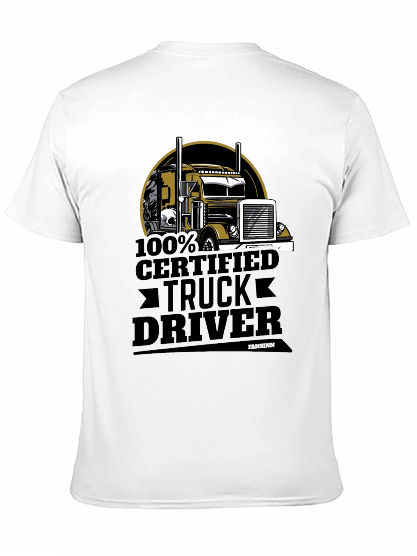 Black 100% Certified Truck Driver Black T-Shirt view 11