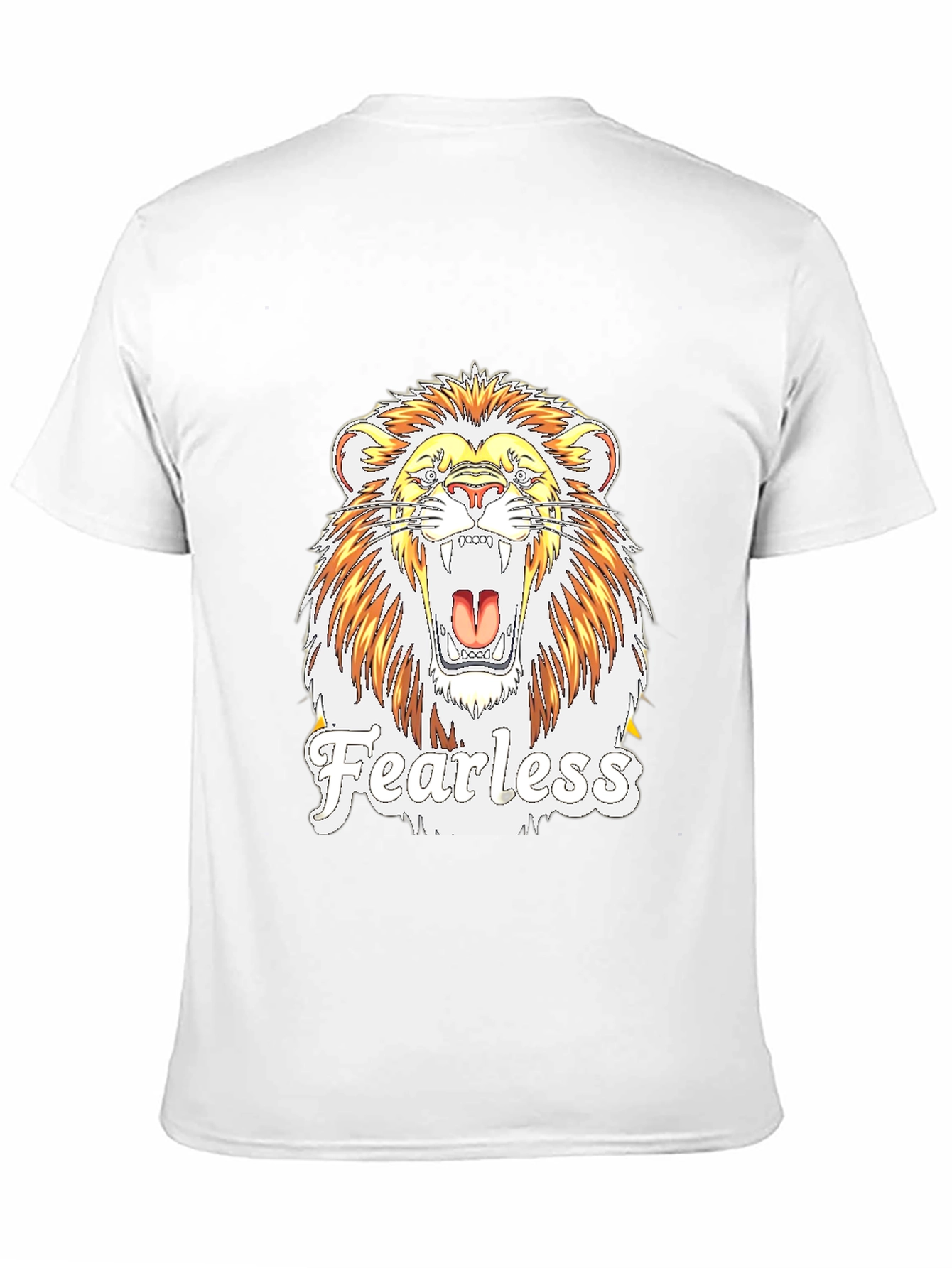 Black Fearless Lion Graphic Print T-Shirt view 11