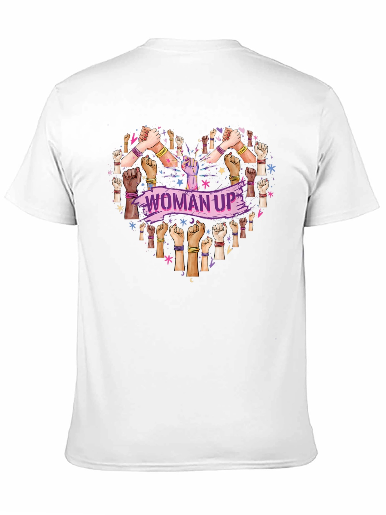 Black Woman Up T-Shirt - Heart Graphic Tee view 11
