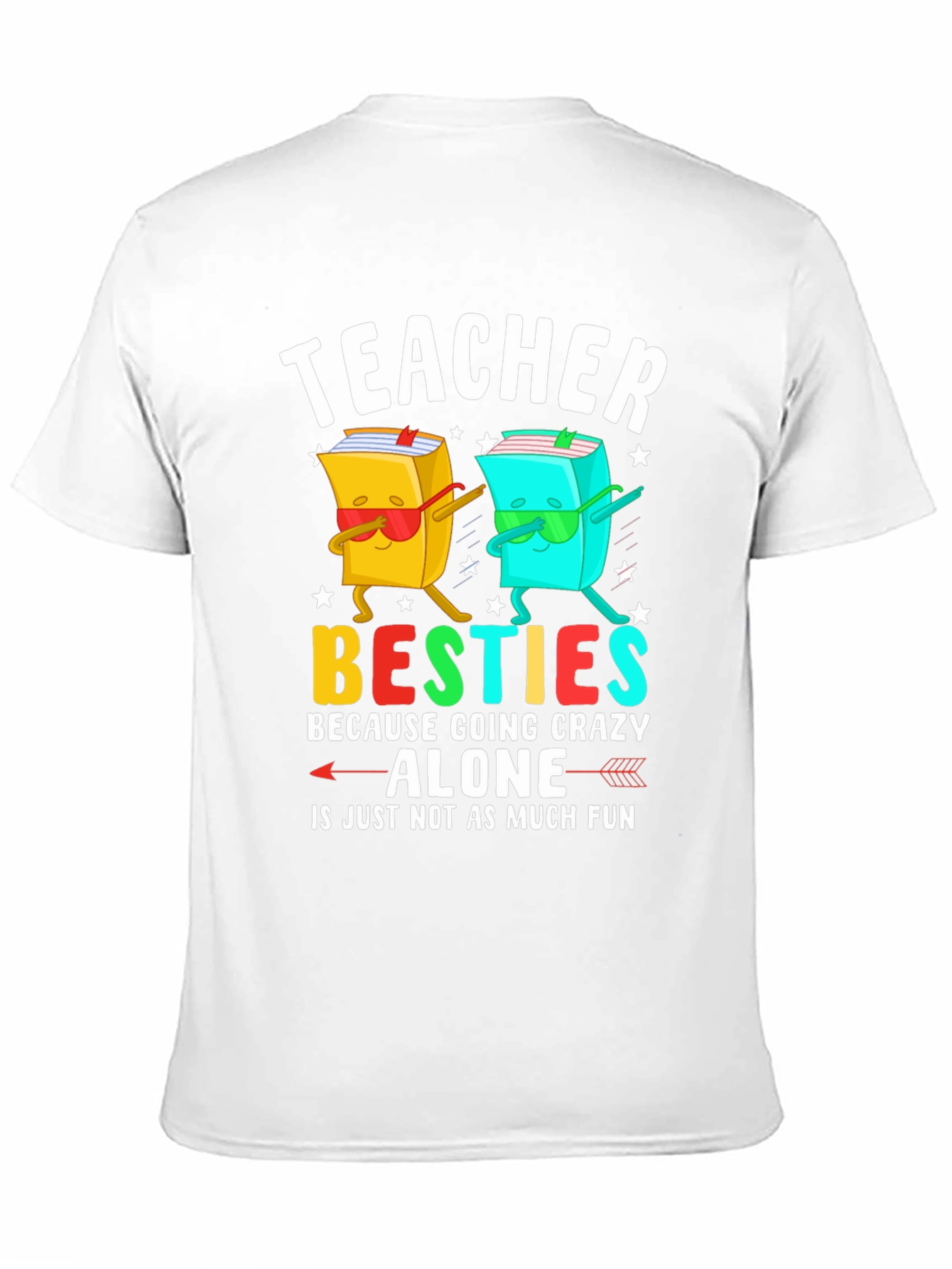 Black Teacher Besties T-Shirt Funny Teacher Gift view 11