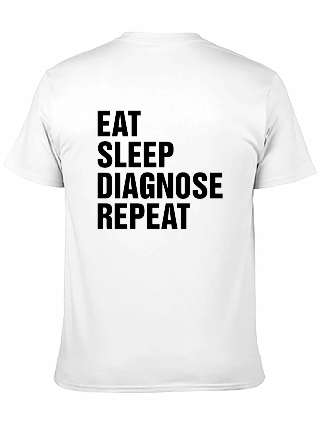 Black Eat Sleep Diagnose Repeat Black Graphic Tee view 11
