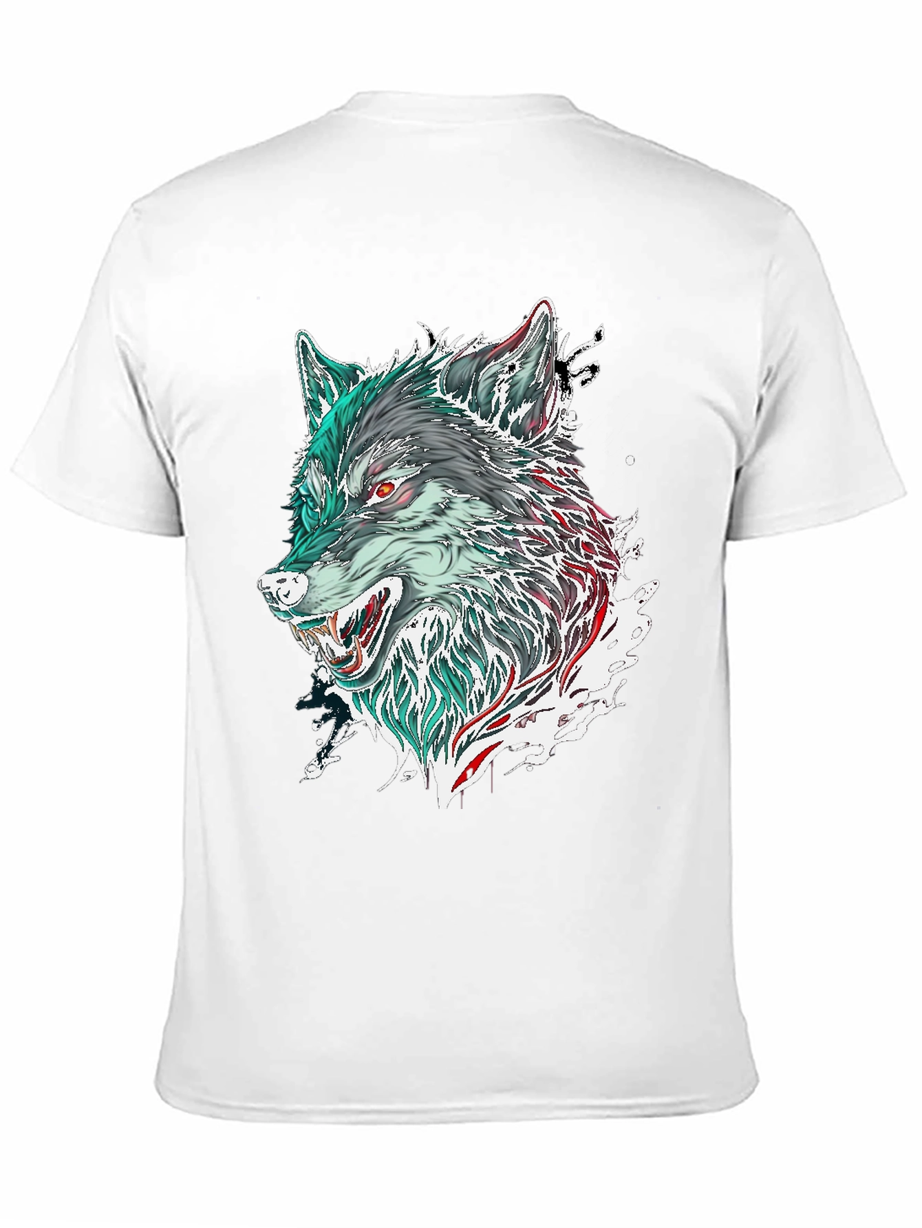 Black Wolf Graphic Print Black T-Shirt view 11