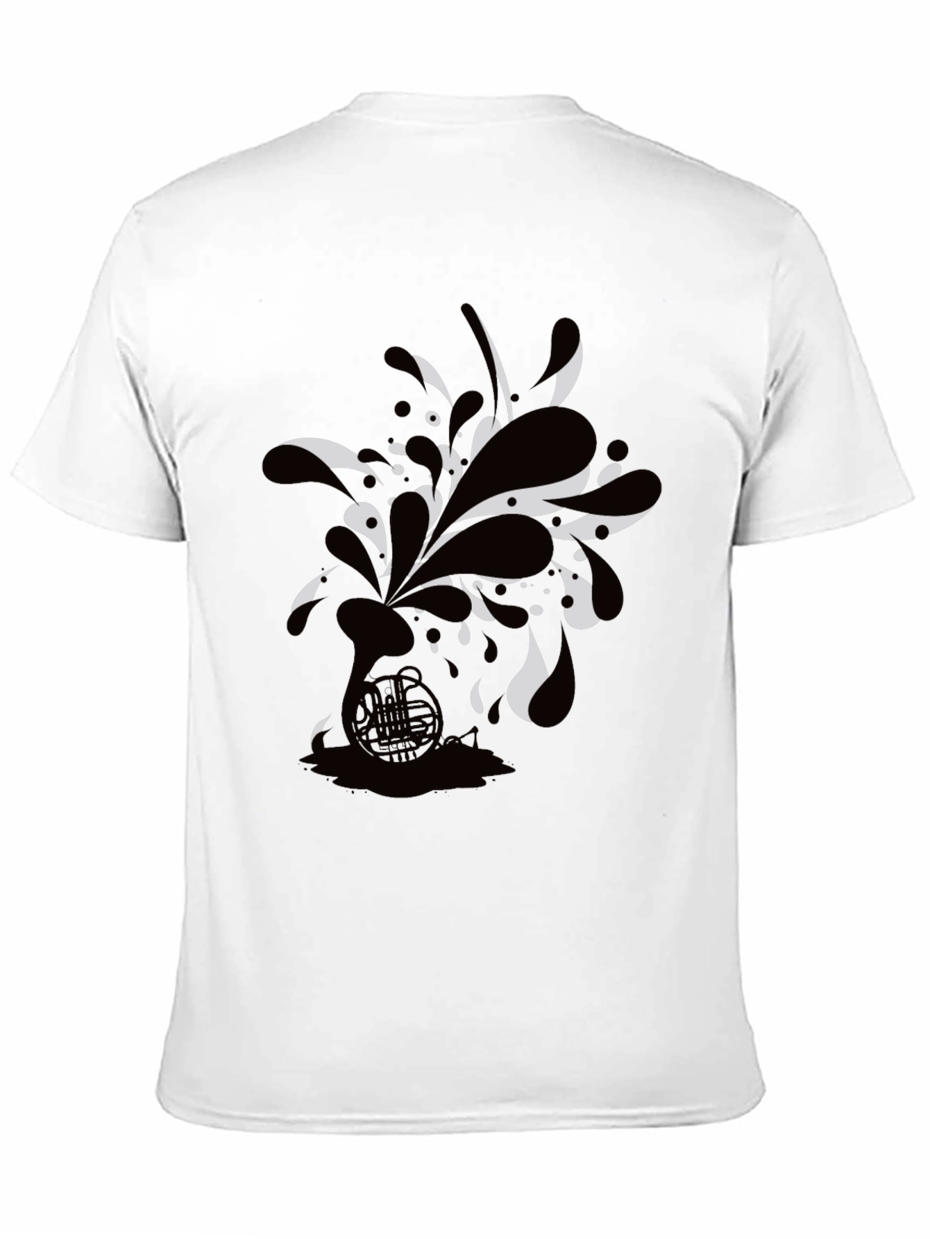 Black Black Tee with Abstract Horn Graphic view 11