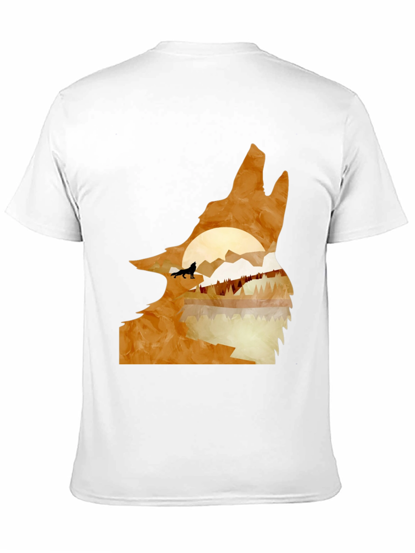 Black Wolf Silhouette Graphic Tee - Nature Inspired Design view 11