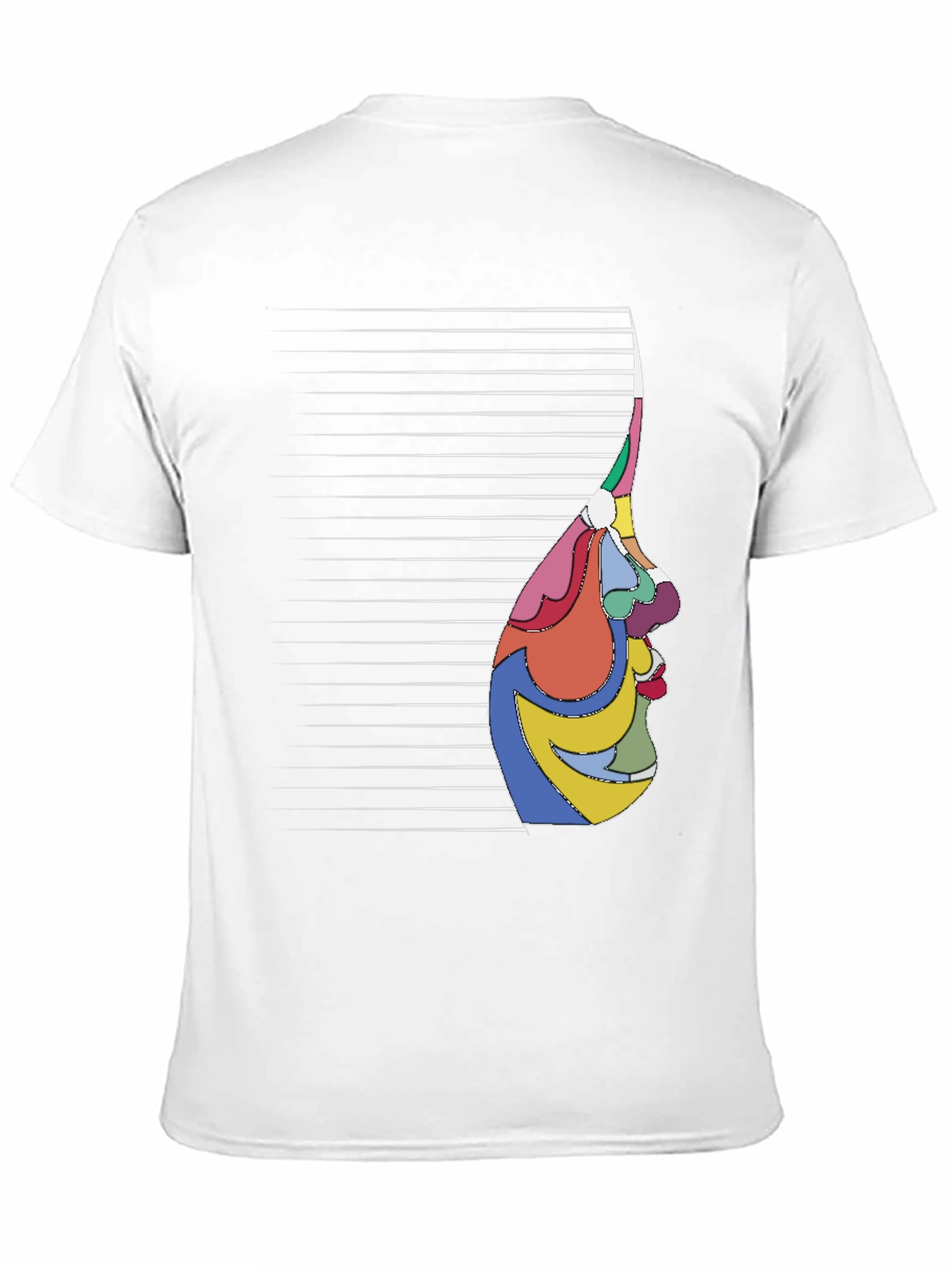 Black Abstract Face Graphic Tee - Modern Art Shirt view 11