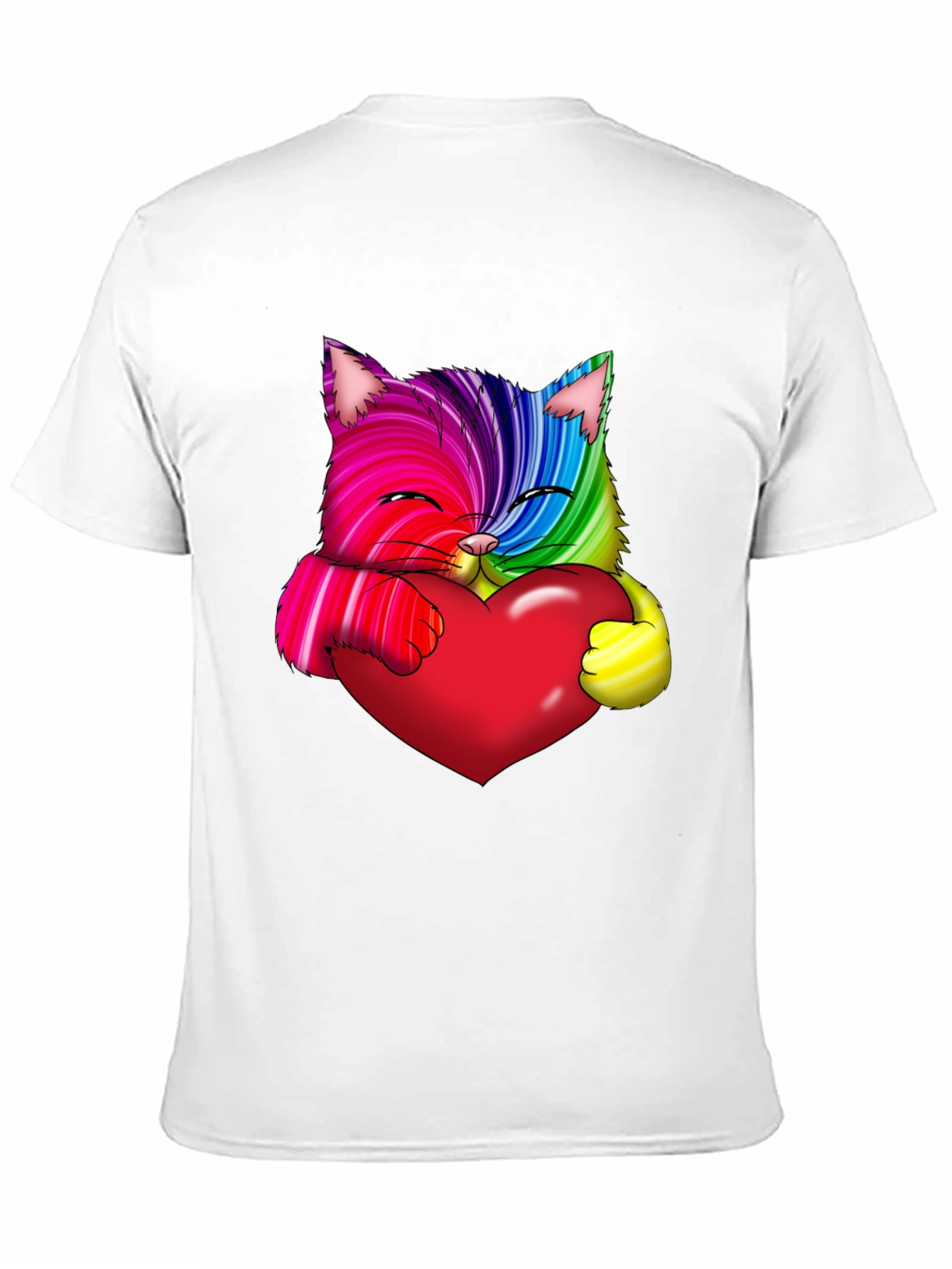 Black Rainbow Cat Heart Graphic Tee - Love & Pride view 11