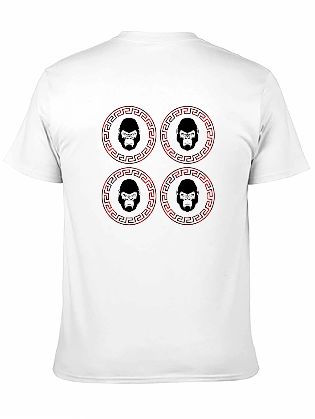 Black Gorilla Emblem T-Shirt - Red Pattern Black Tee view 11