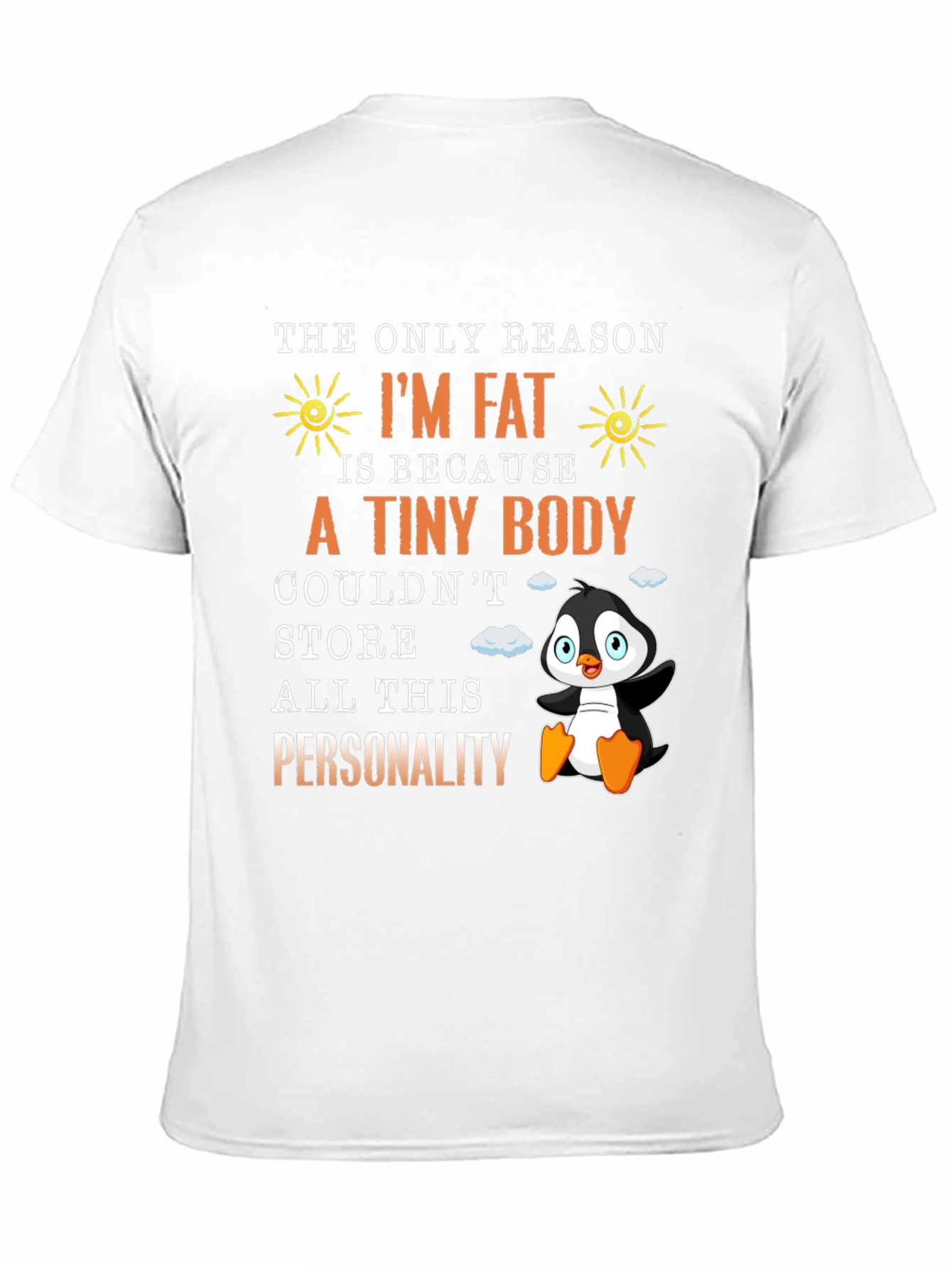 Black Funny I'm Fat Penguin T-Shirt - Personality view 11