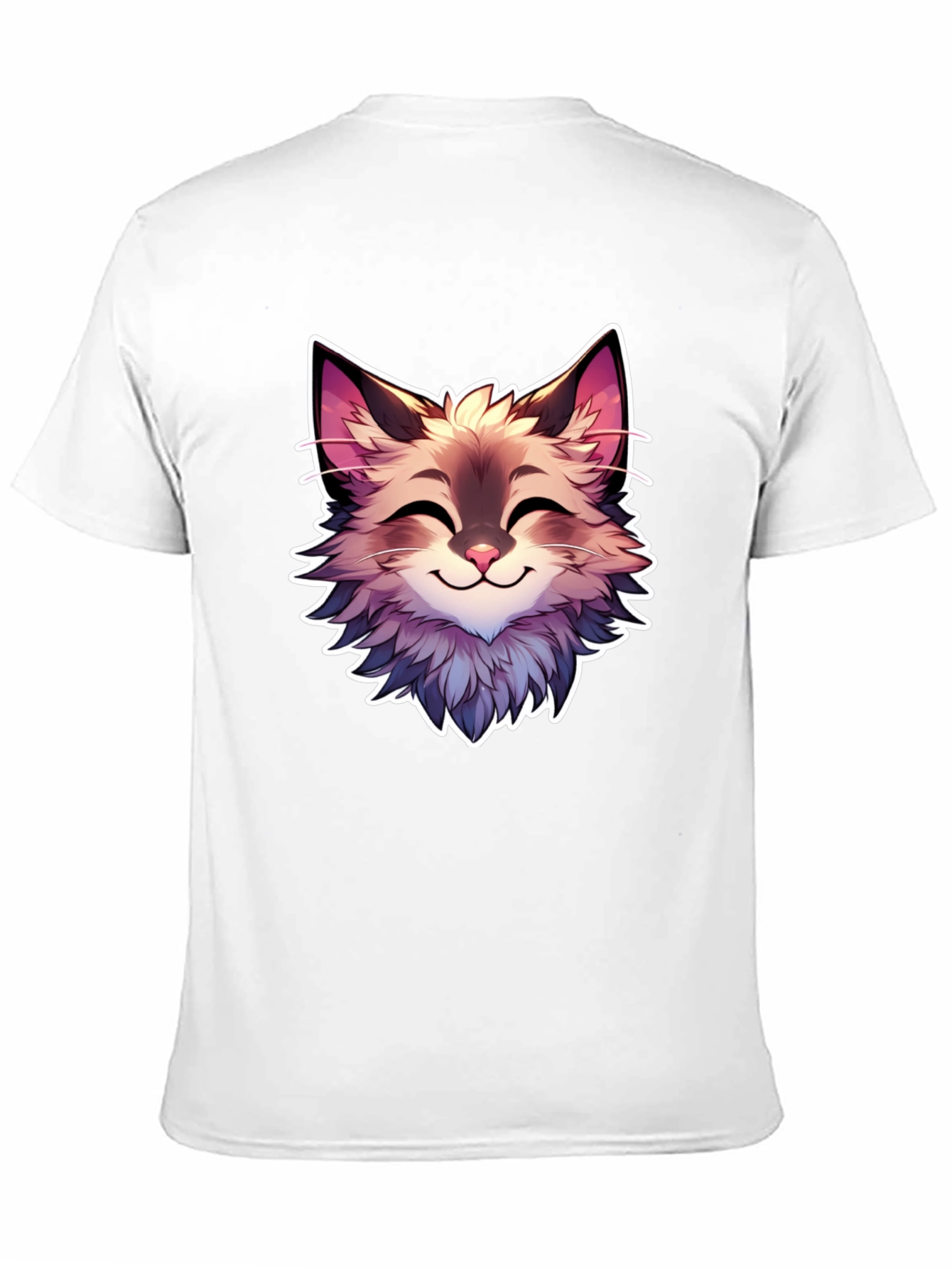 Black Cute Cartoon Cat Graphic Black T-Shirt view 11