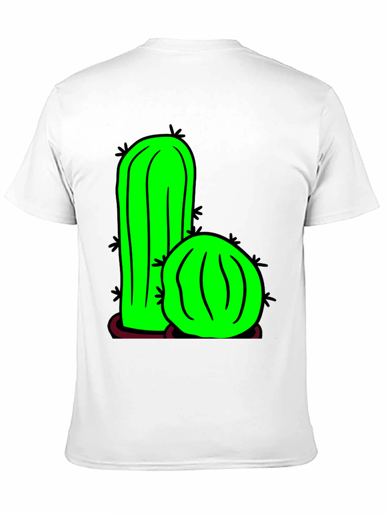 Black Cactus Graphic Tee - Fun Novelty T-Shirt view 11