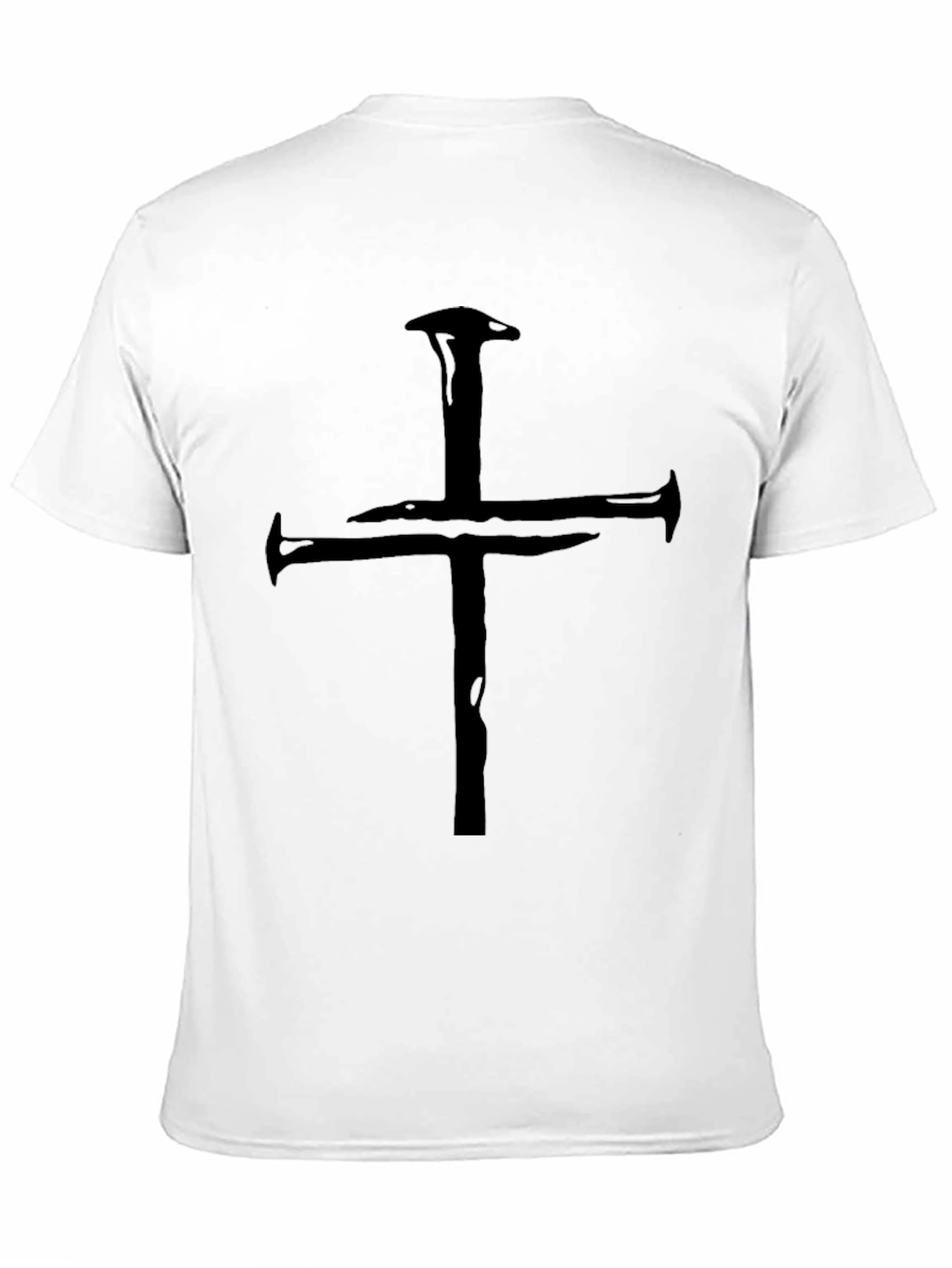 Black Nail Cross Graphic Tee - Black Casual T-Shirt view 11
