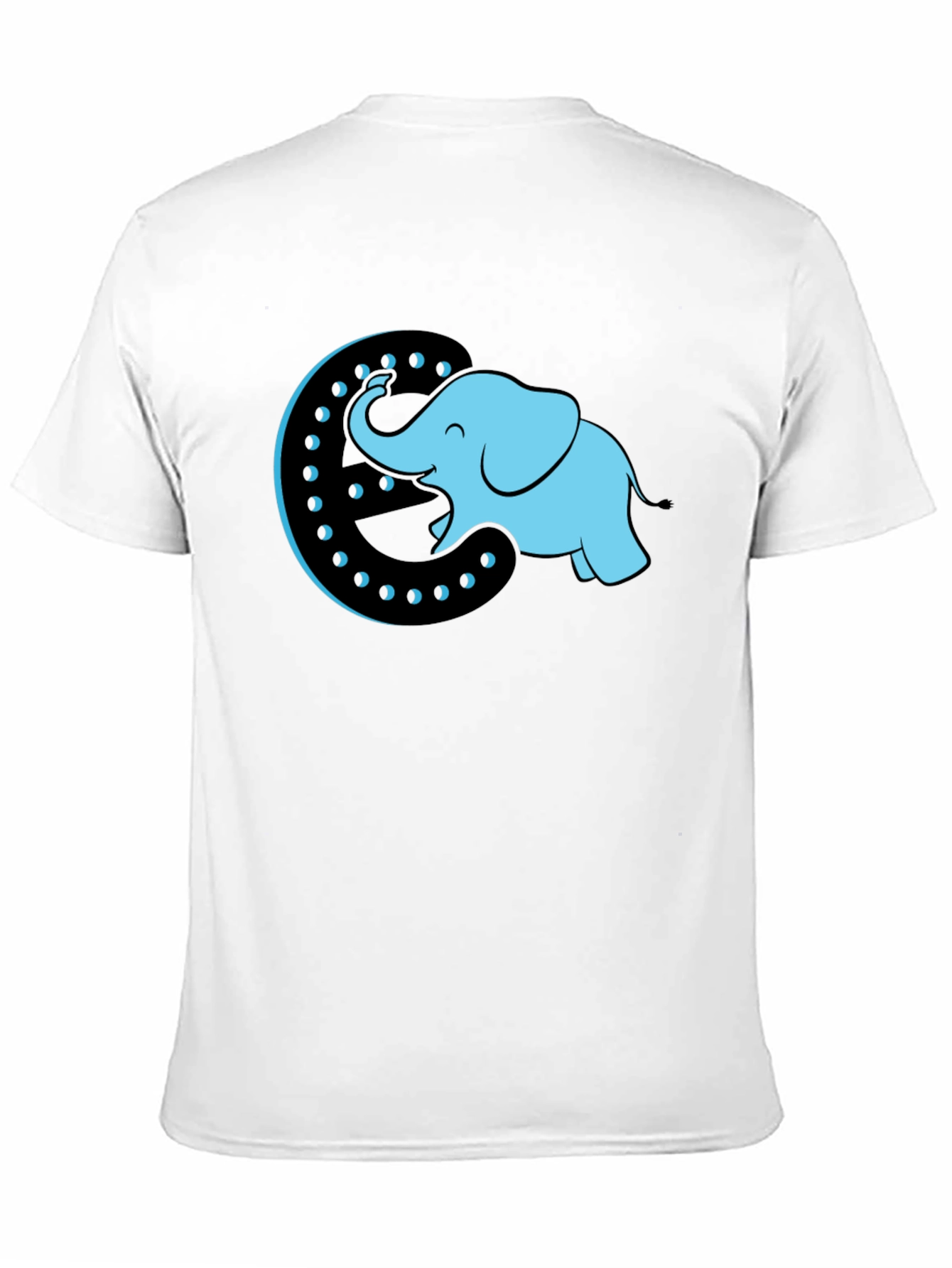 Black Elephant Moon Graphic Tee - Black Cotton T-Shirt view 11