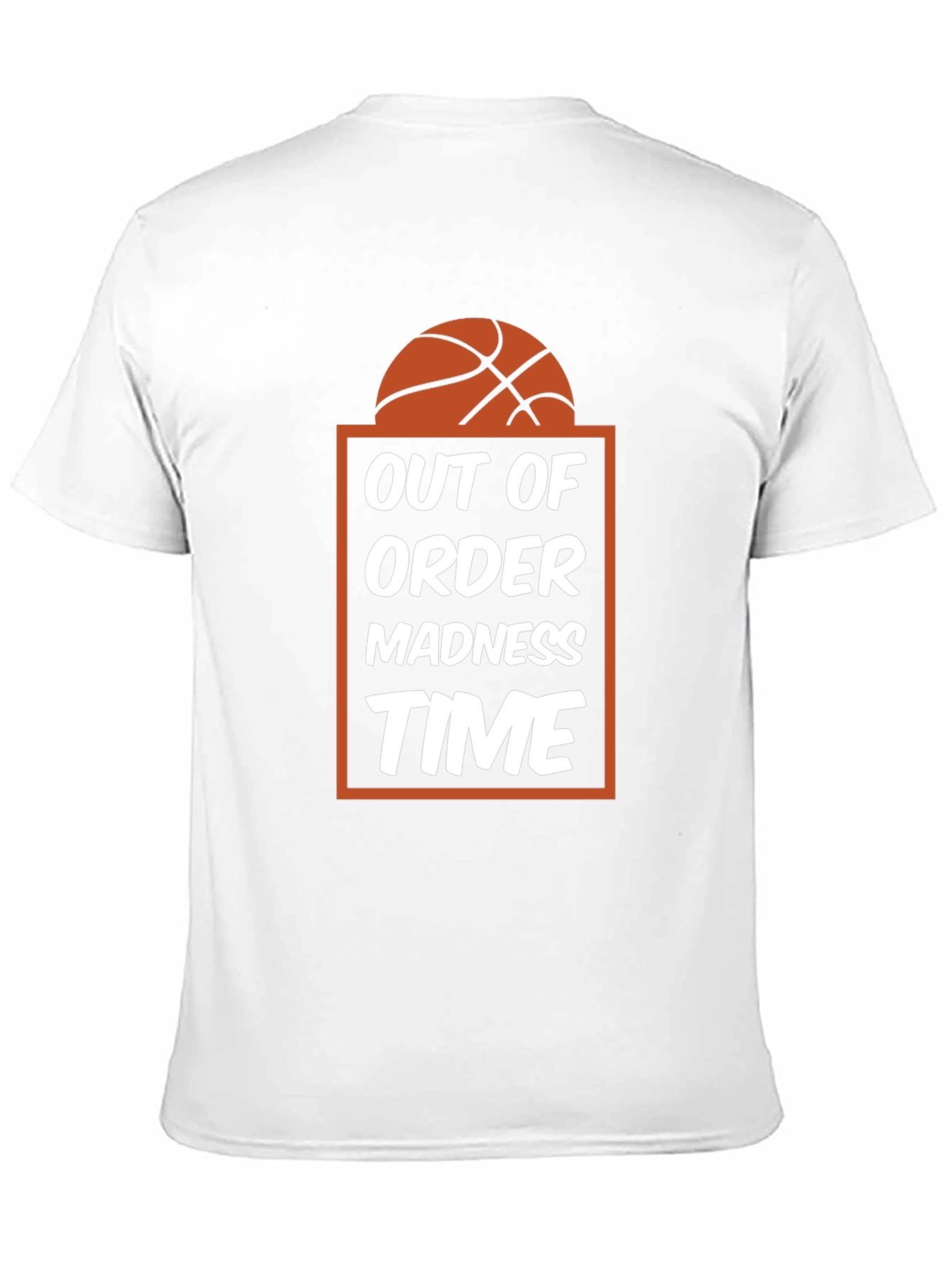 Black Out of Order Madness Time Basketball T-Shirt view 11