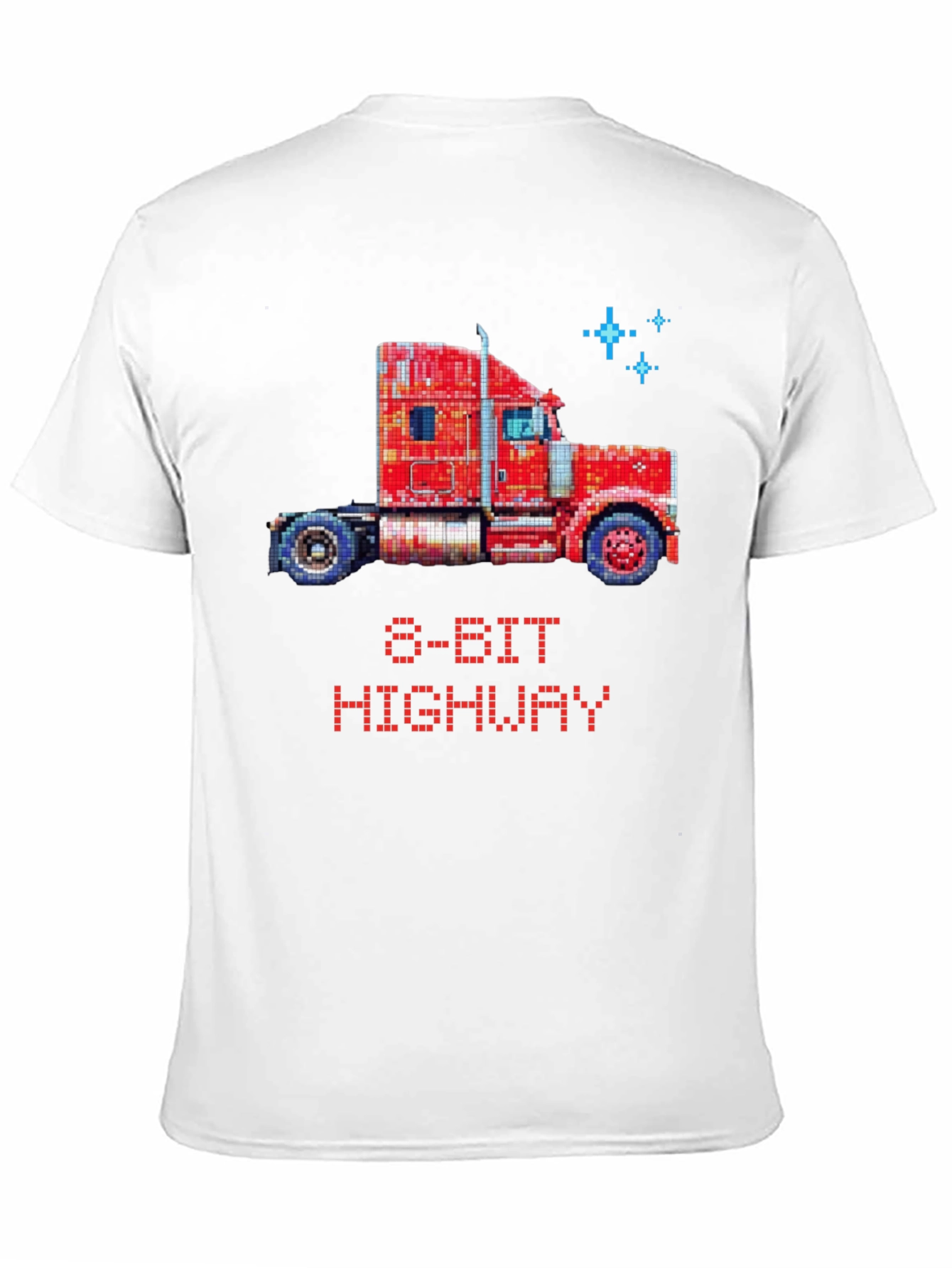 Black 8-Bit Highway Trucker T-Shirt - Retro Gaming Style view 11