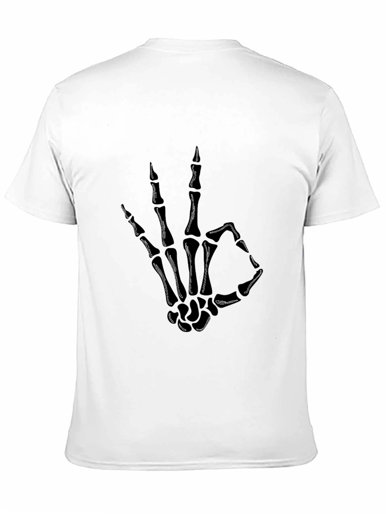 Black Skeleton Hand OK Sign Graphic Tee view 11