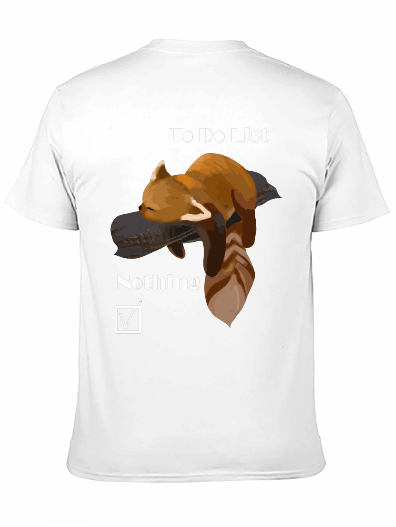 Black Red Panda To-Do List T-Shirt - Nothing Checked! view 11
