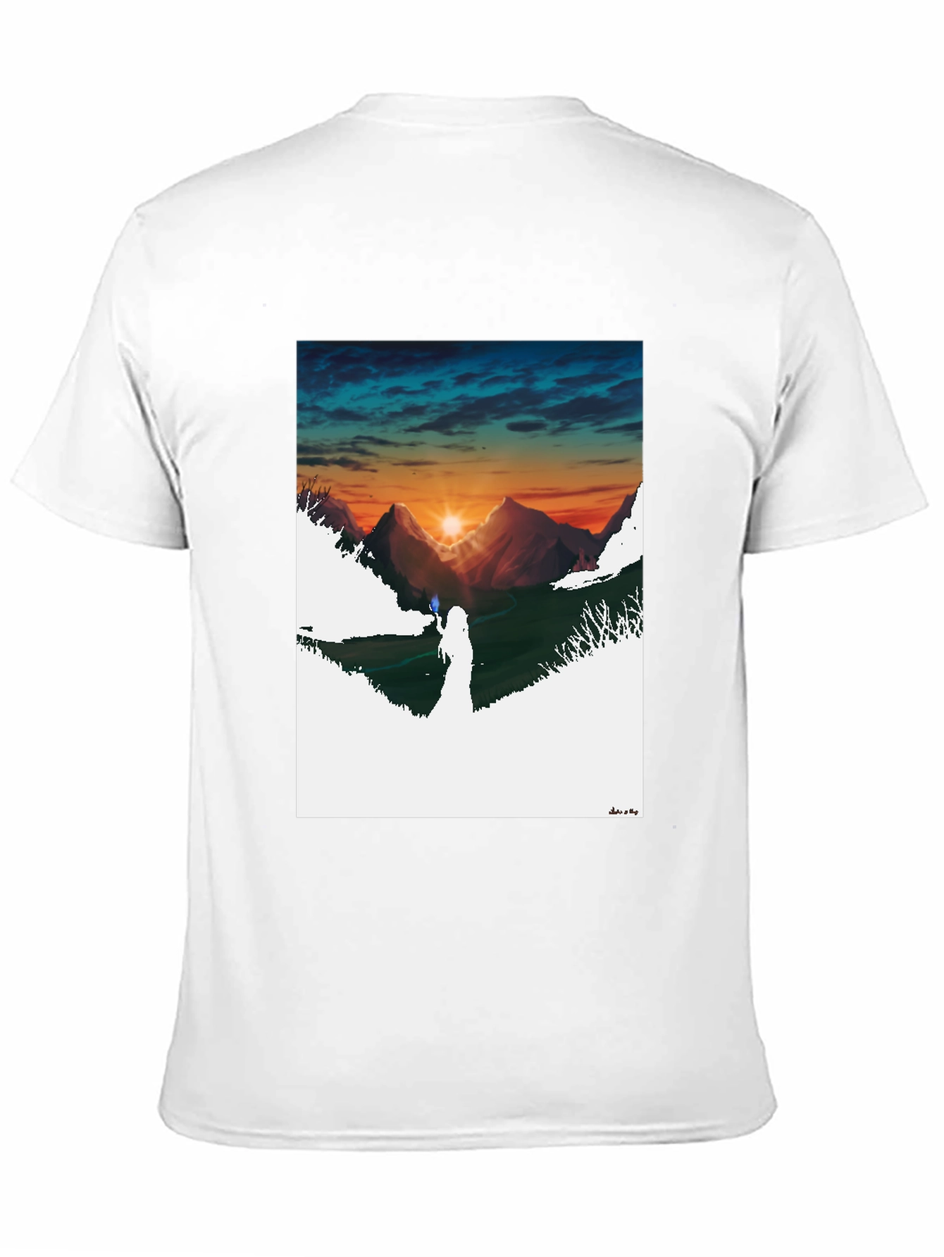 Black Sunset Mountain Graphic Tee - Stylish Black T-Shirt view 11