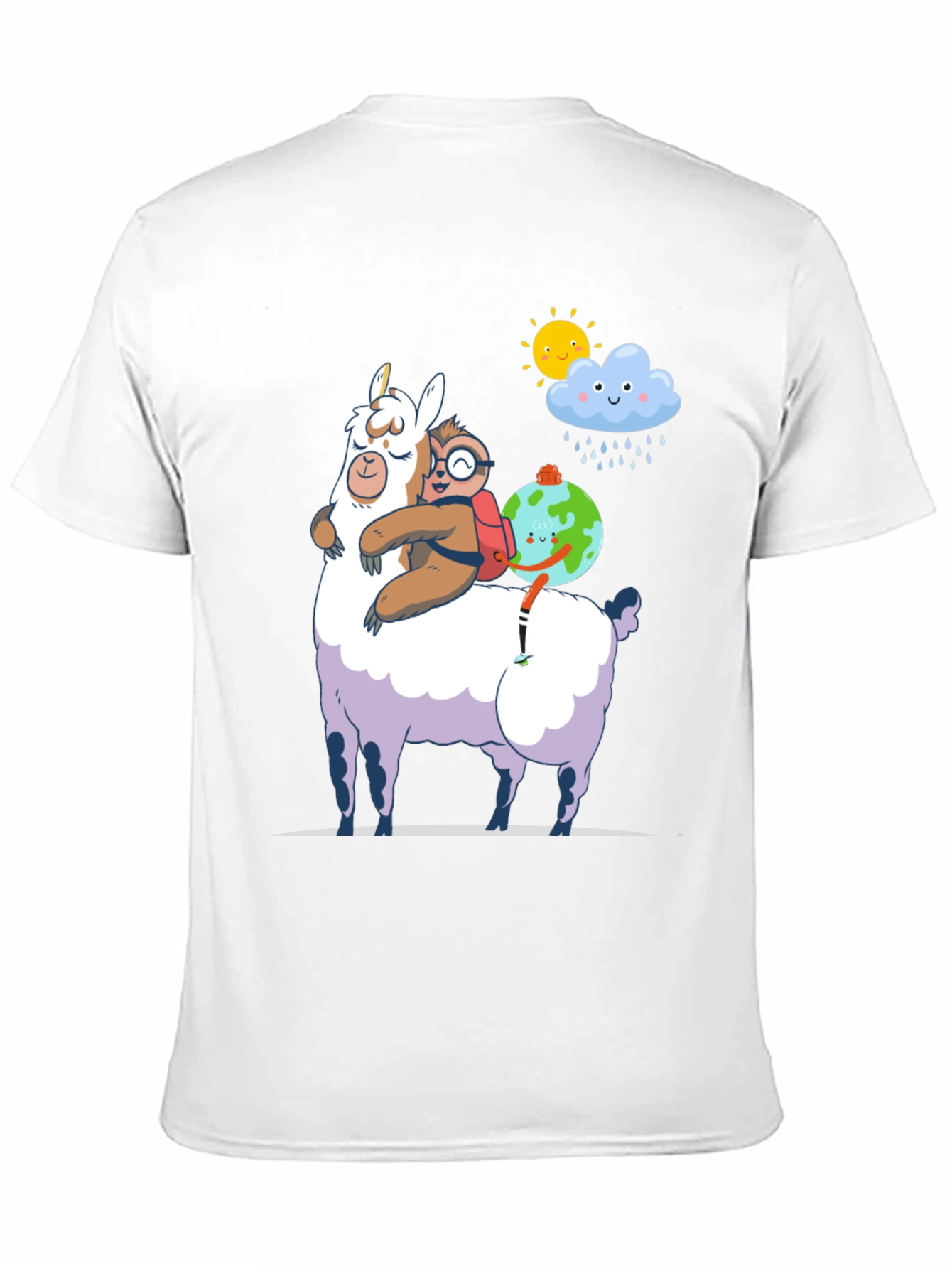 Black Llama, Sloth, and Earth T-Shirt view 11