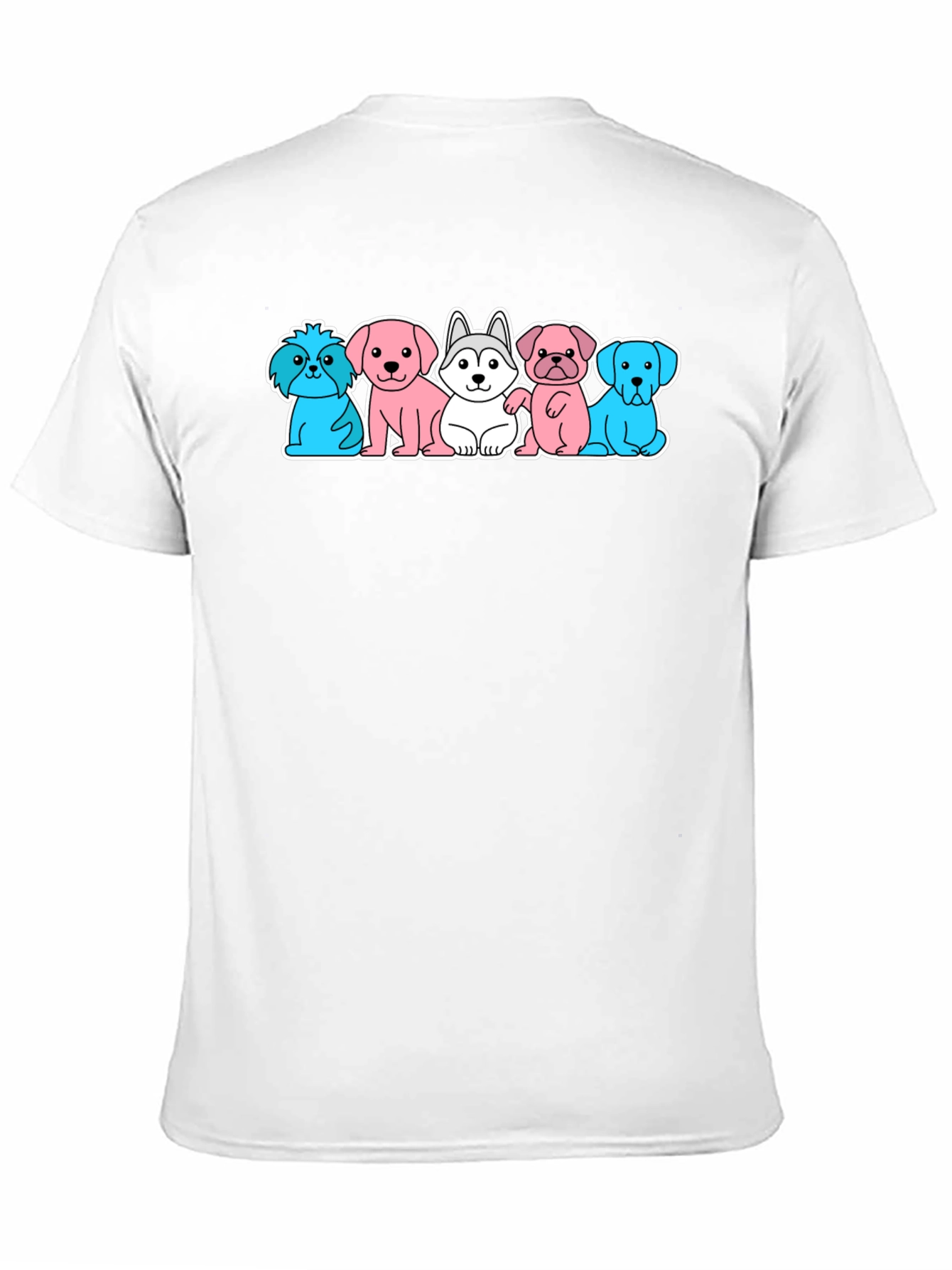 Black Cute Dog Breed Cartoon T-Shirt view 11