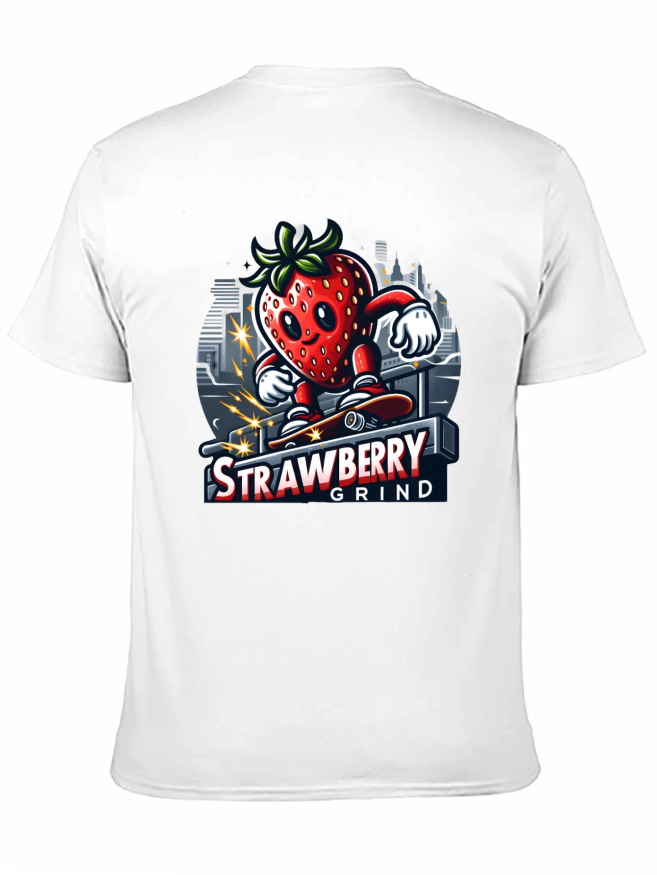 Black Strawberry Grind T-Shirt - Cool Graphic Tee view 11