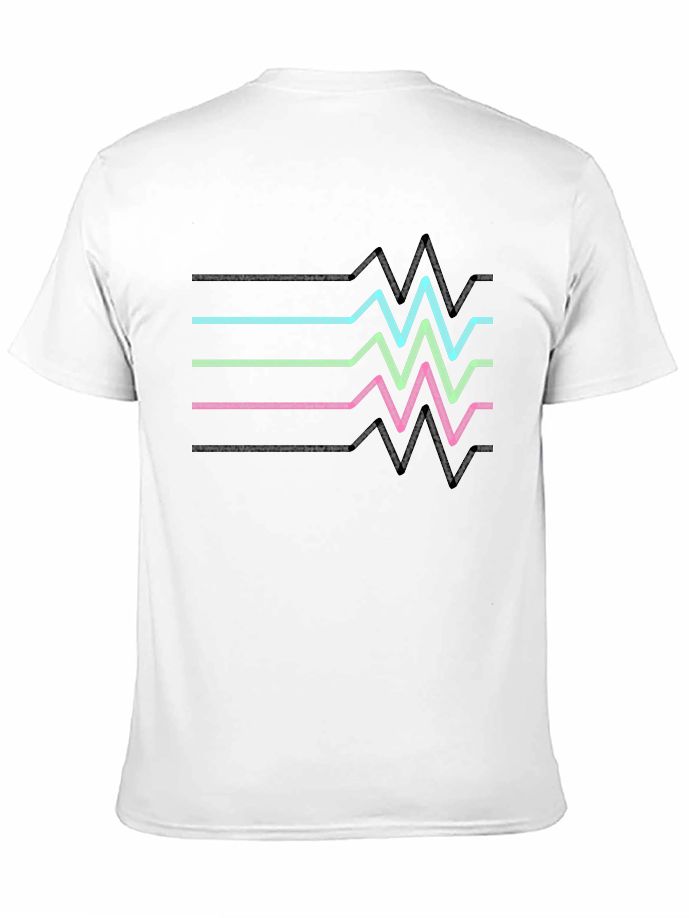 Black Retro Heartbeat Line T-Shirt - Black view 11
