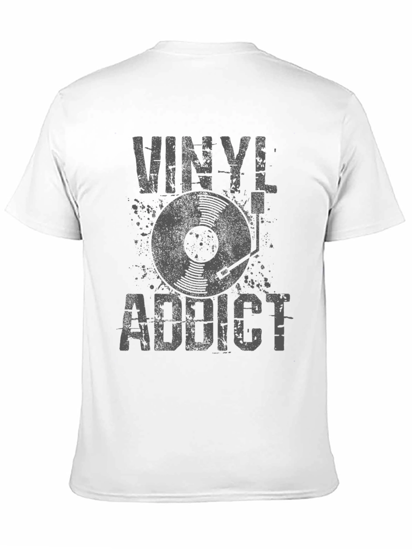 Black Vinyl Addict Graphic Tee - Retro Music Lover T-Shirt view 11