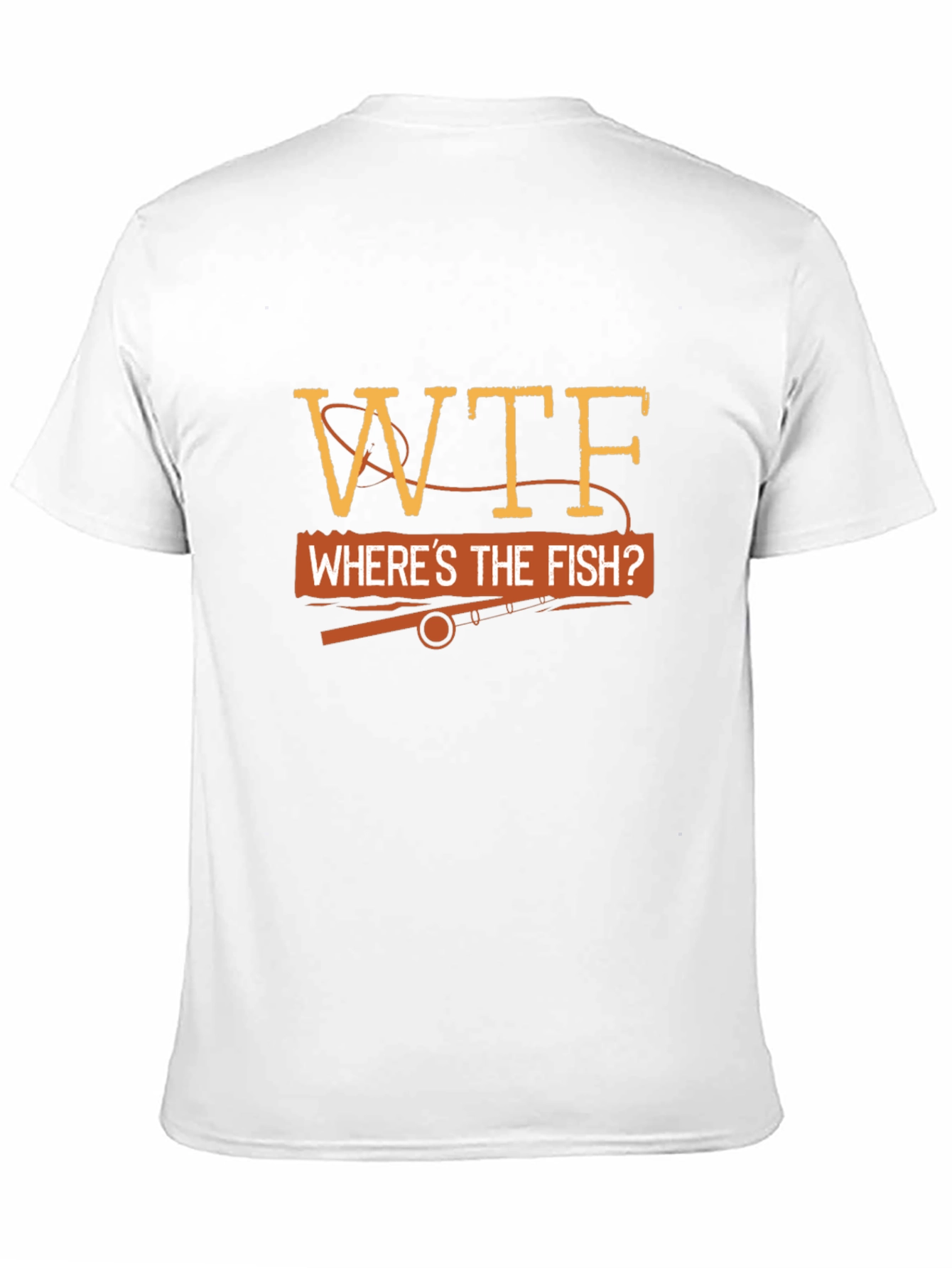 Black WTF Where's The Fish? Fishing T-Shirt view 11