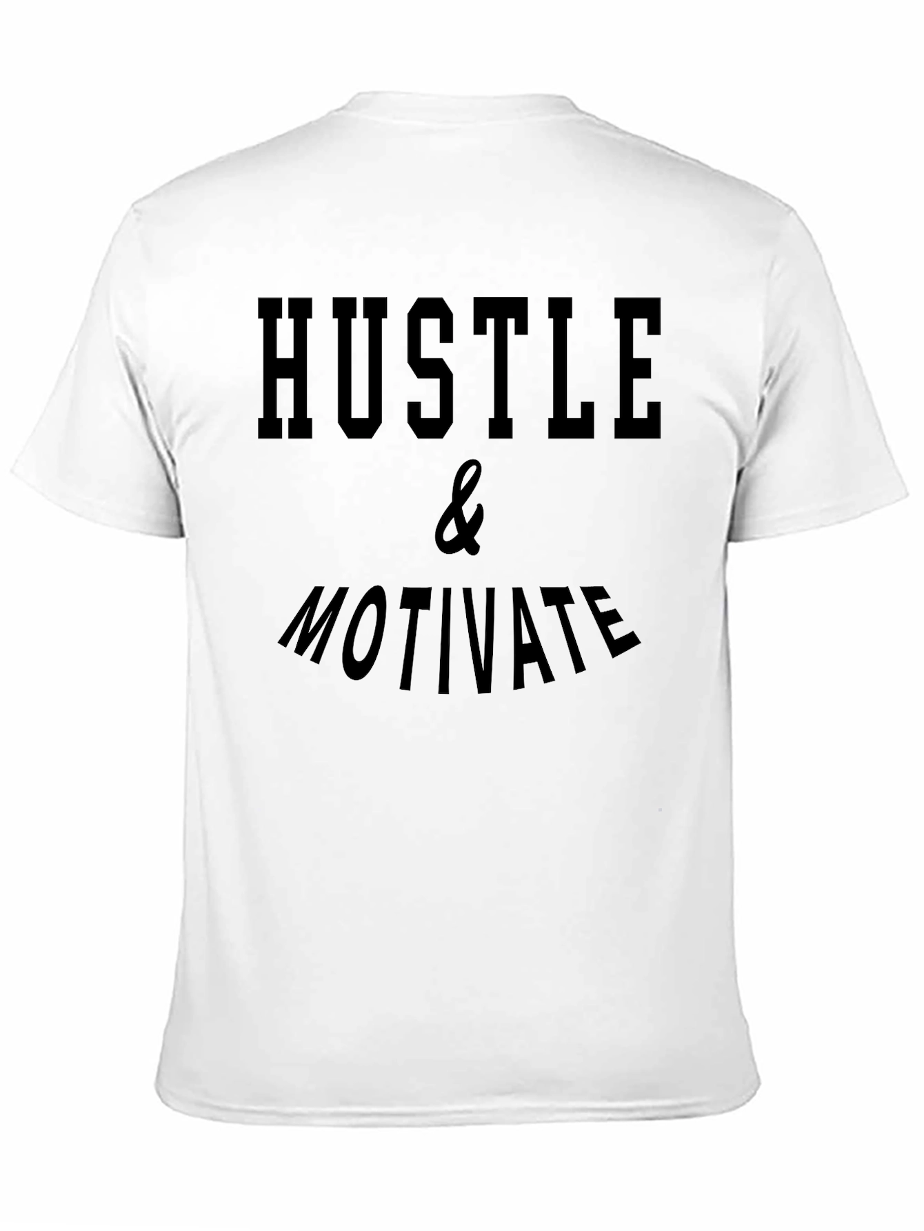 Black Hustle & Motivate Black Graphic Tee view 11