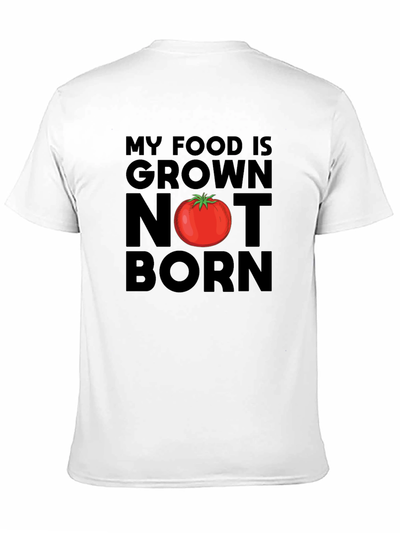 Black Vegan T-Shirt: My Food is Grown, Not Born view 11