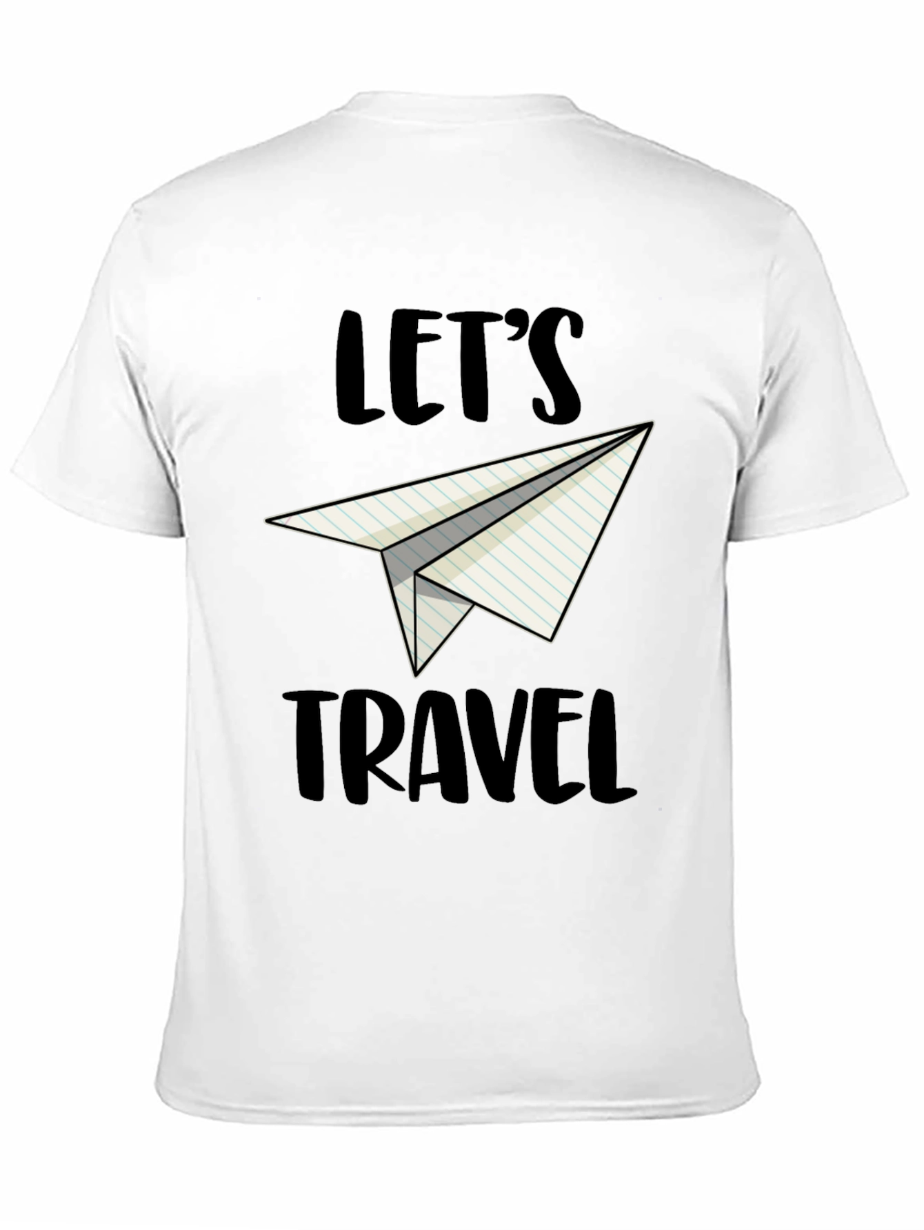 Black Let's Travel Paper Airplane Graphic Tee view 11