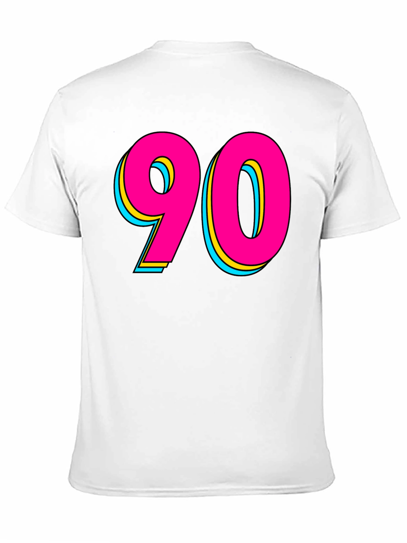 Black 90s Style Graphic Tee - Retro Neon Design view 11