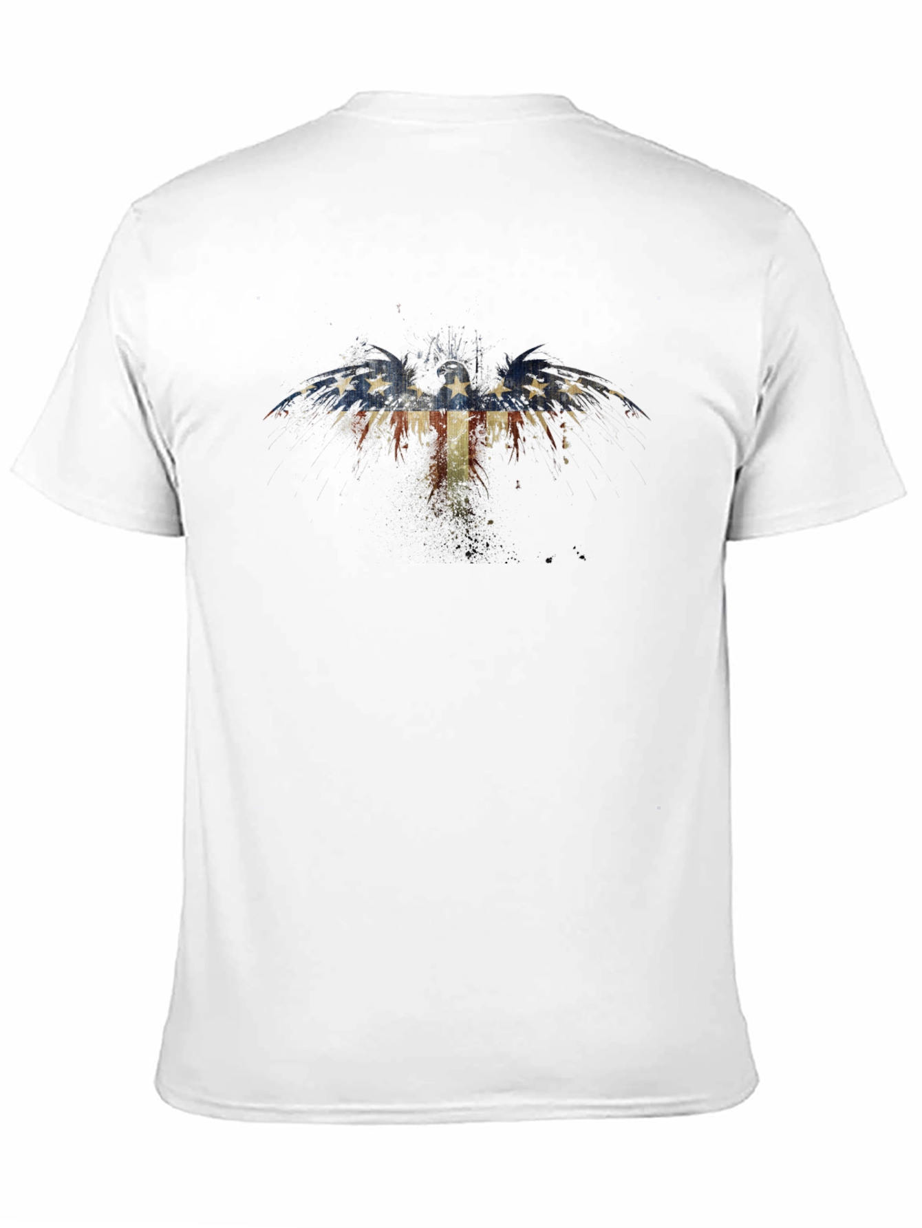 Black American Flag Eagle Black T-Shirt view 11