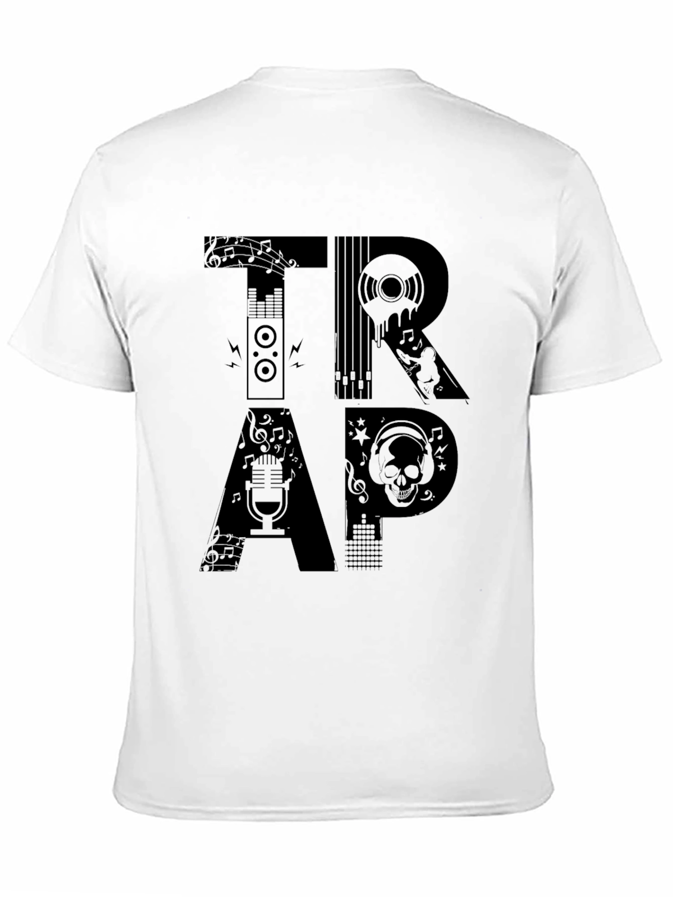 Black Trap Music Graphic Print Black T-Shirt view 11