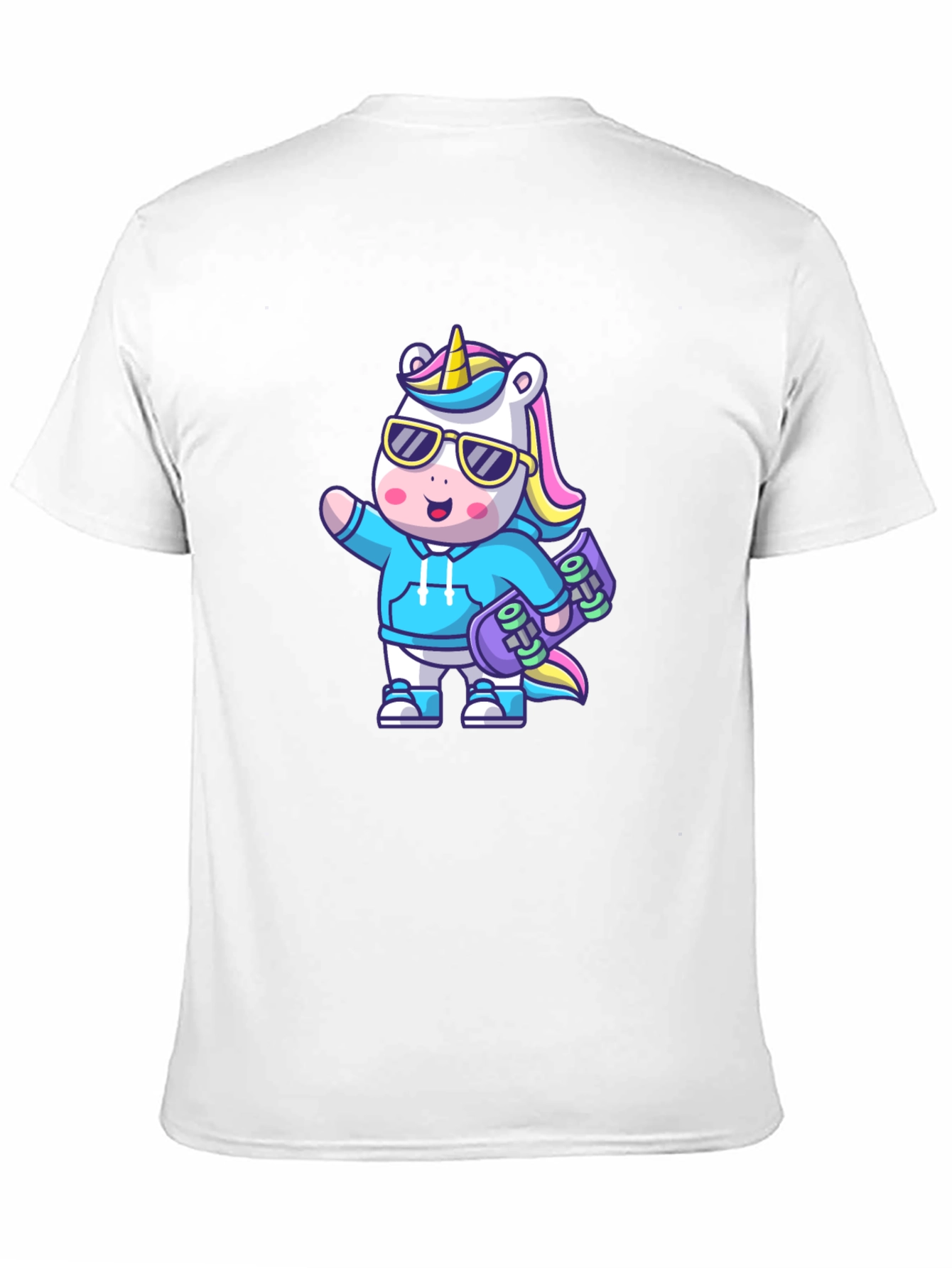 Black Cool Unicorn Skateboard T-Shirt view 11