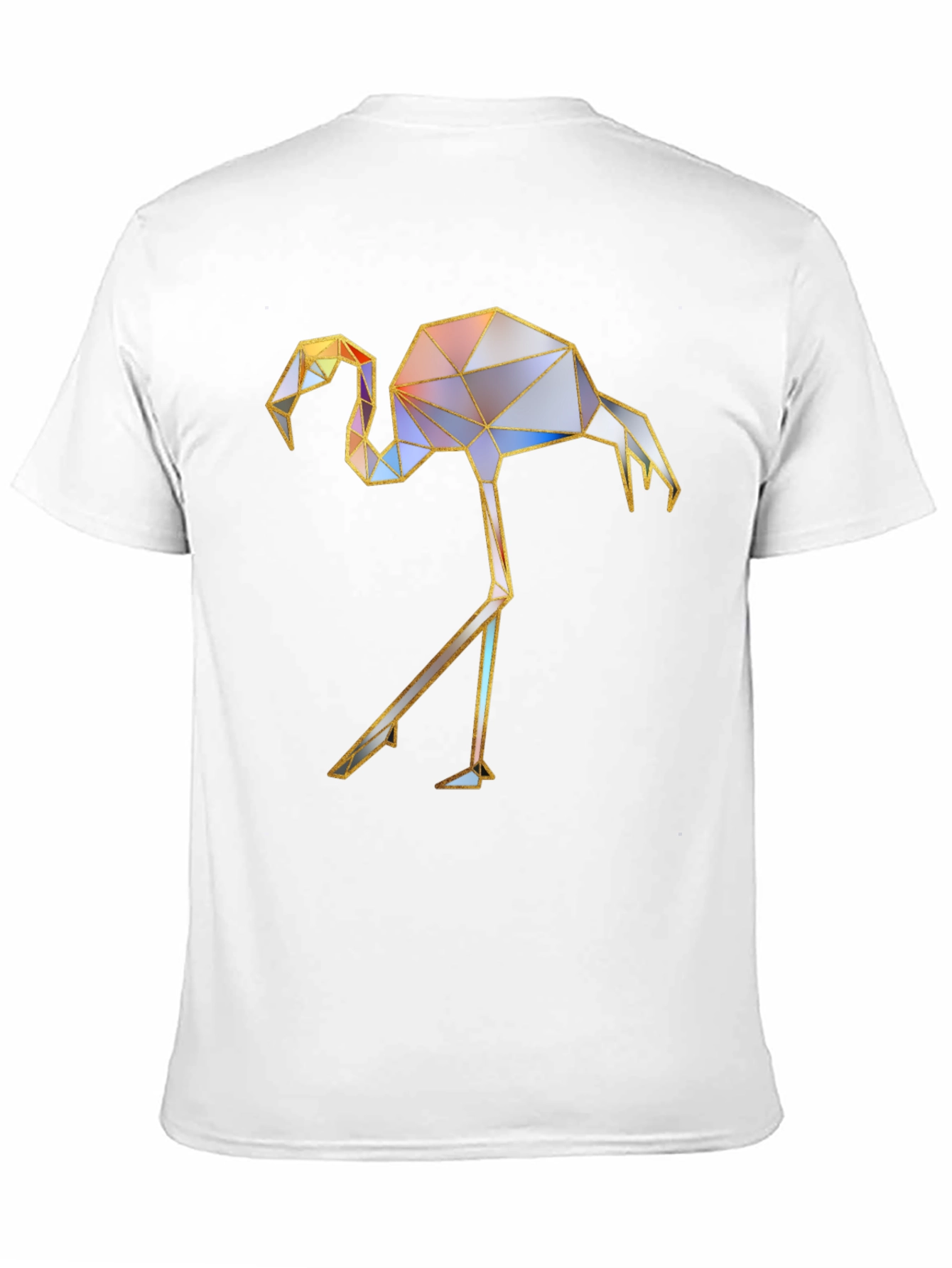 Black Geometric Flamingo Graphic T-Shirt view 11