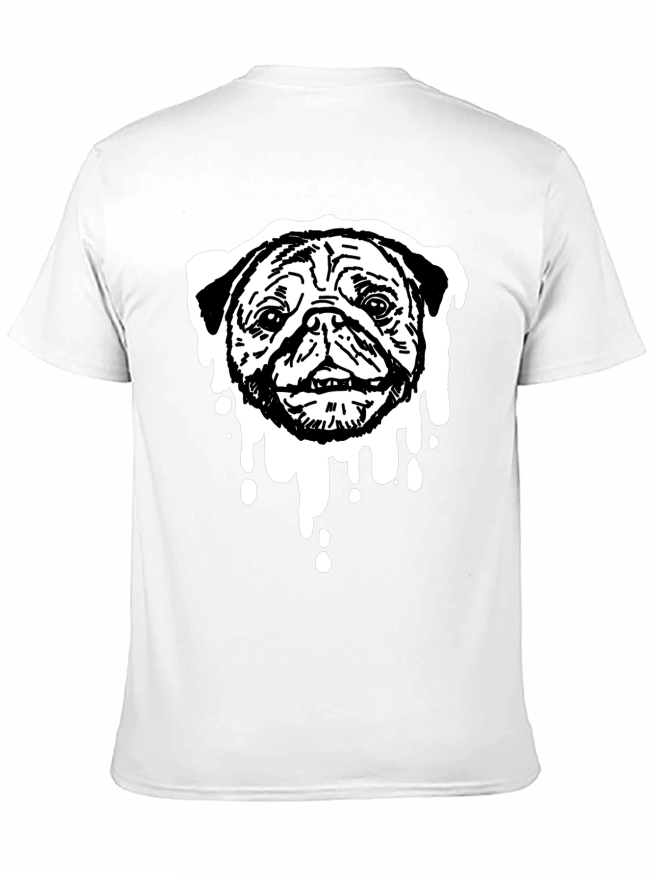 Black Pug Drip Graphic Tee - Black Cotton Blend view 11