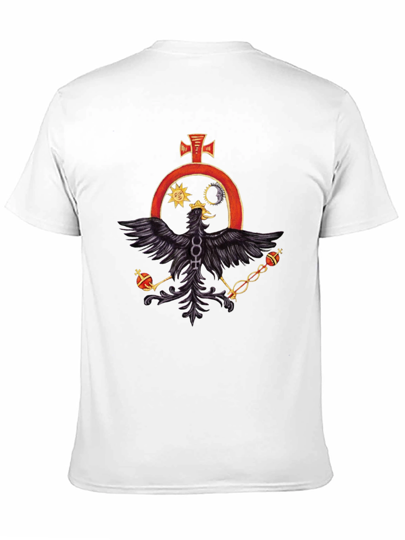 Black Black T-Shirt with Alchemical Symbol Eagle Design view 11