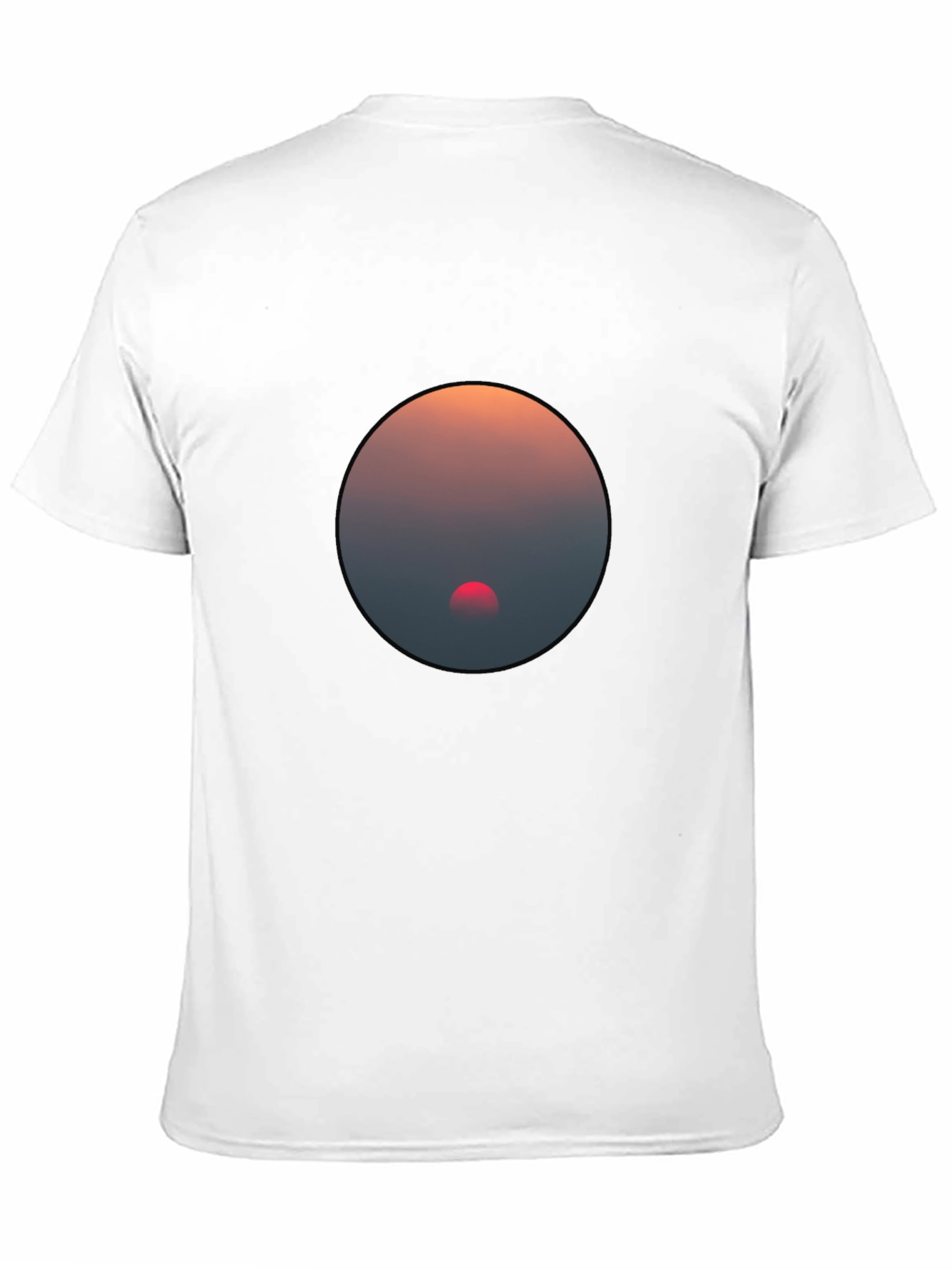 Black Sunset Circle Graphic Black T-Shirt view 11