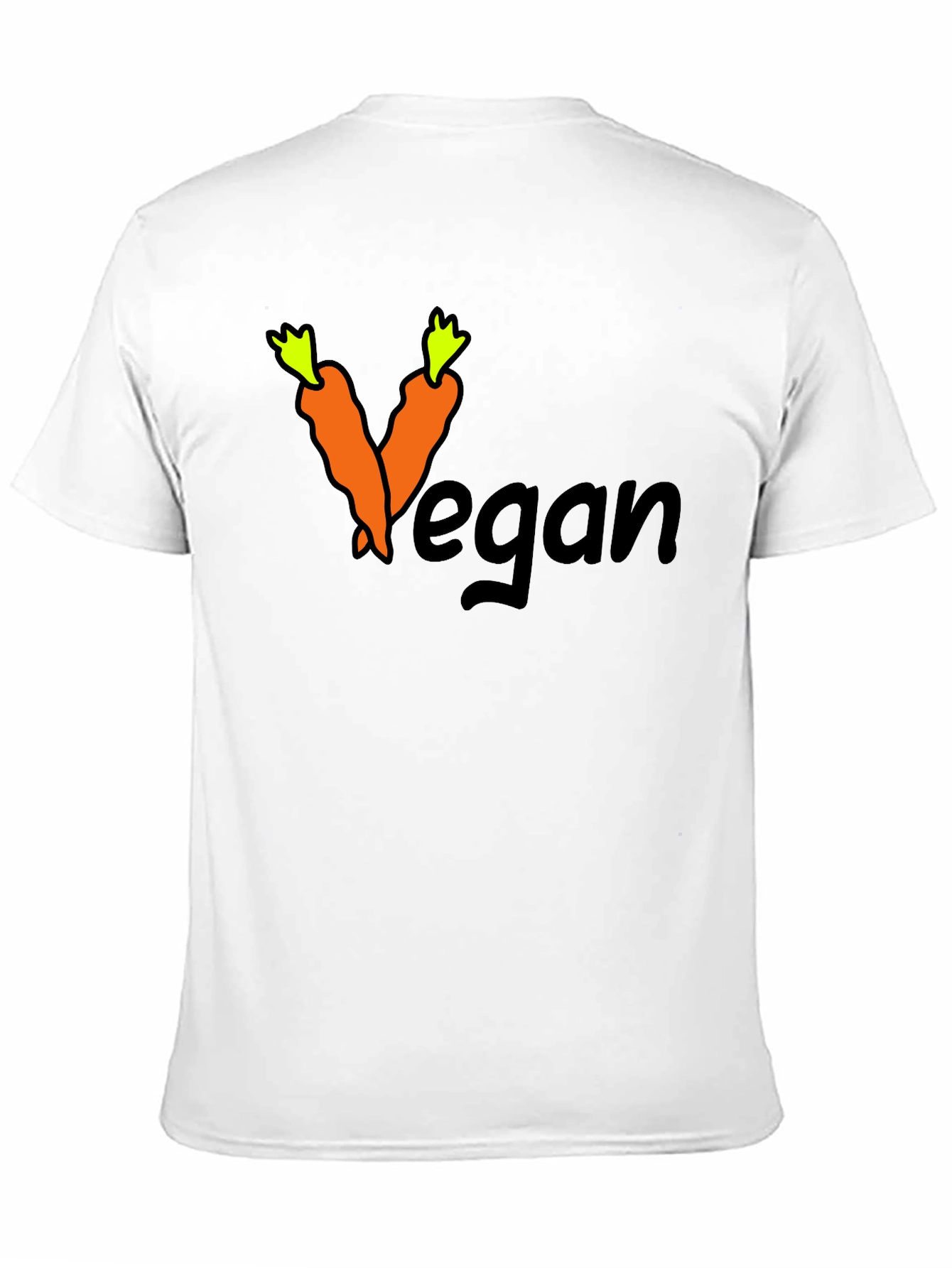 Black Vegan Carrot Graphic Black T-Shirt view 11
