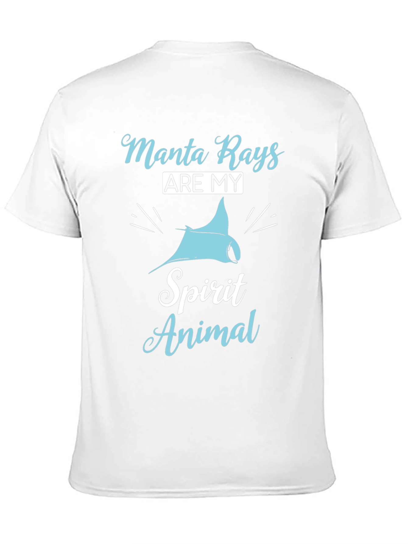 Black Manta Ray Spirit Animal Graphic T-Shirt - Black Cotton view 11