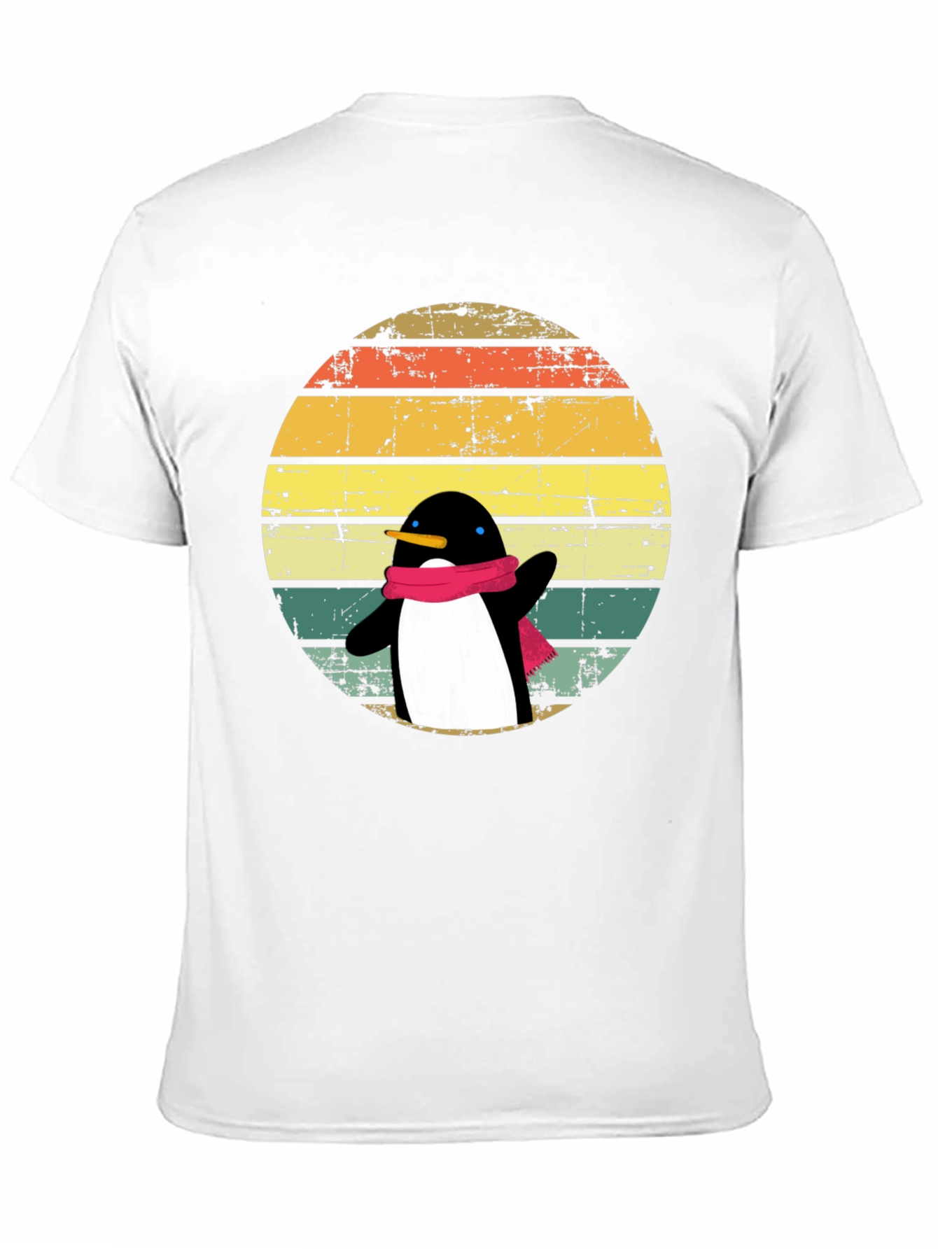 Black Penguin Dab T-Shirt: Retro Sunset Design view 11