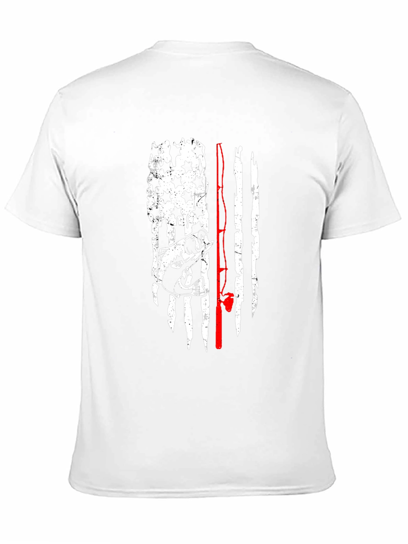 Black Fishing Flag Graphic Tee - Men's Black T-Shirt view 11