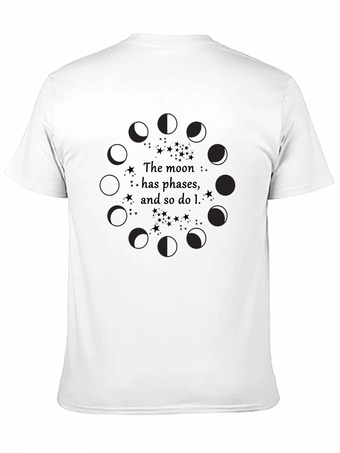Black Moon Phases Graphic T-Shirt - Unisex Black Tee view 11