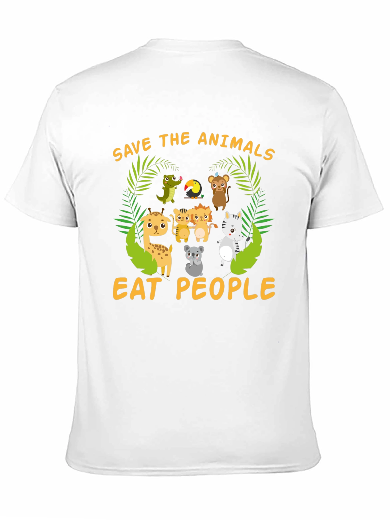 Black Save the Animals, Eat People T-Shirt view 11