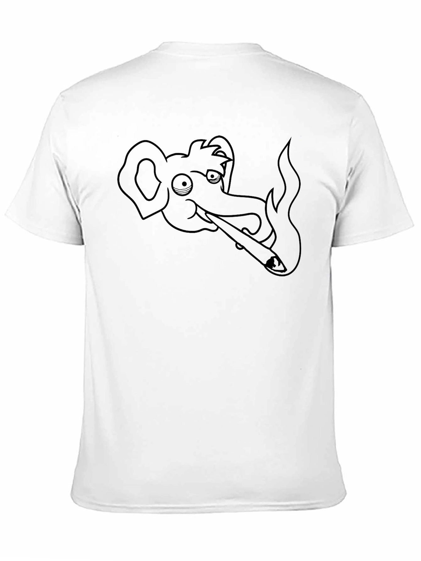 Black Elephant Smoking Blunt Graphic T-Shirt view 11