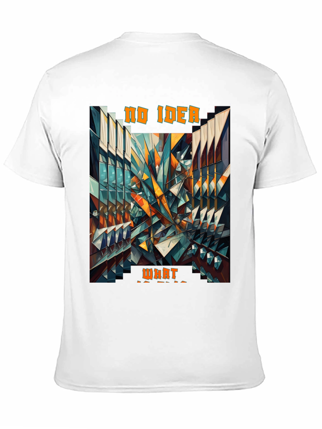 Black Abstract Geometric 'No Idea What' Graphic Tee view 11